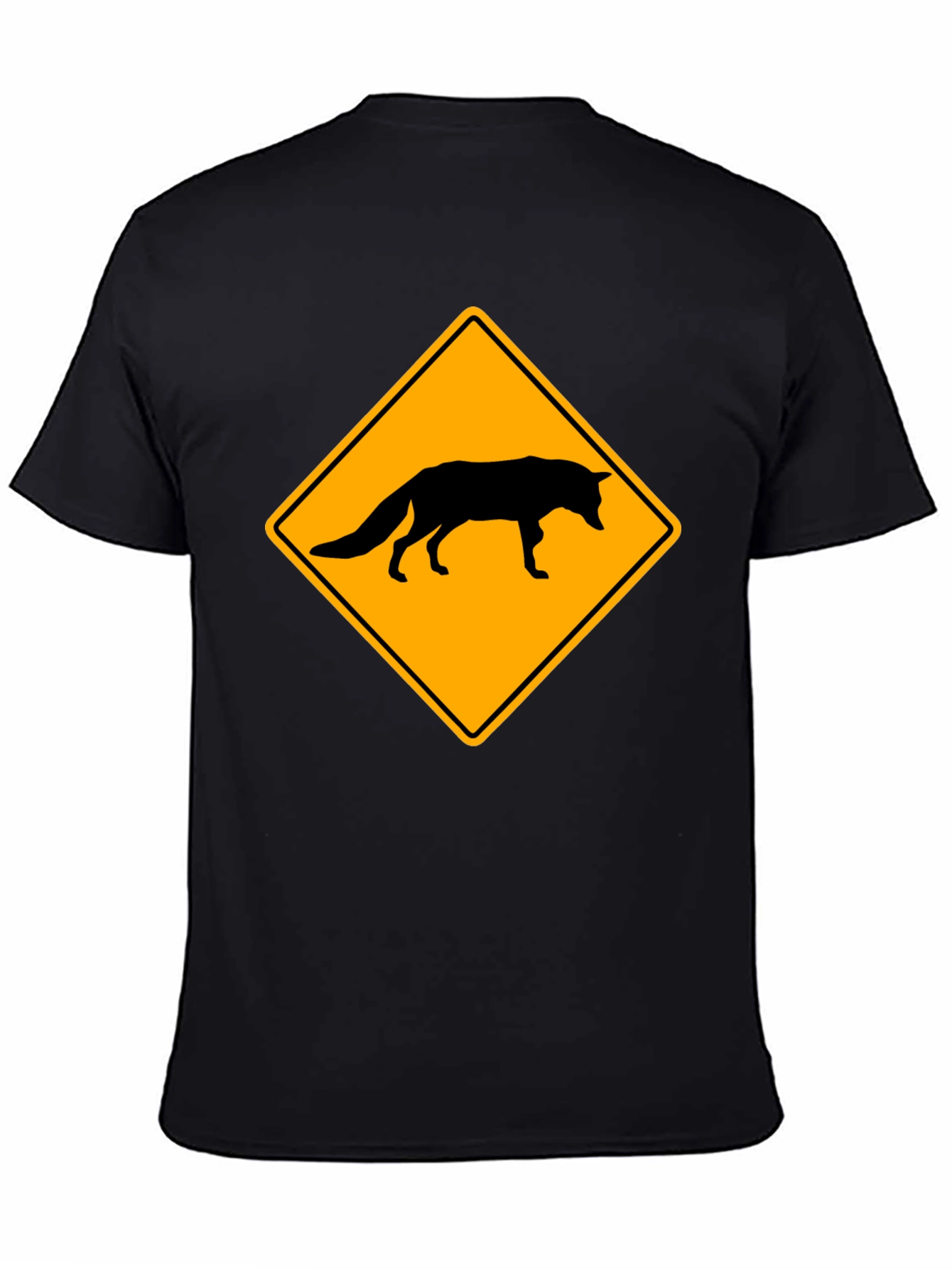 Black Fox Crossing T-Shirt - Black Crew Neck Tee view 4