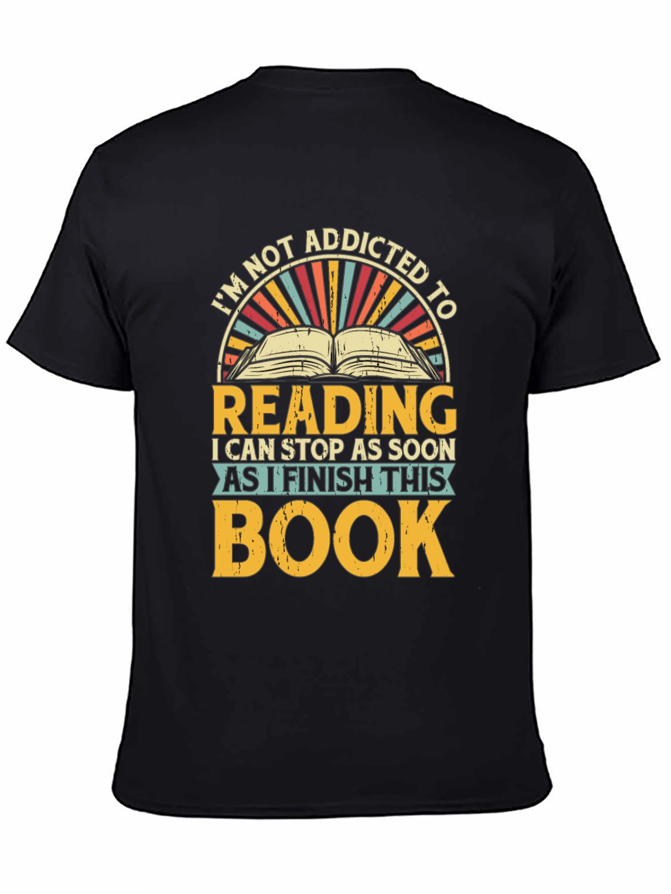 Black Addicted To Reading T-Shirt - Funny Book Lover Tee view 4