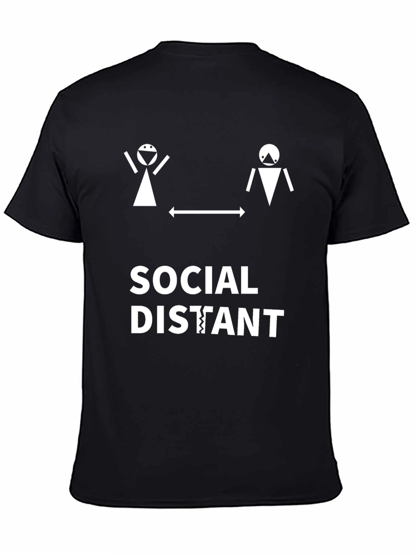 Black Social Distant T-Shirt - Stay Safe & Stylish! view 4