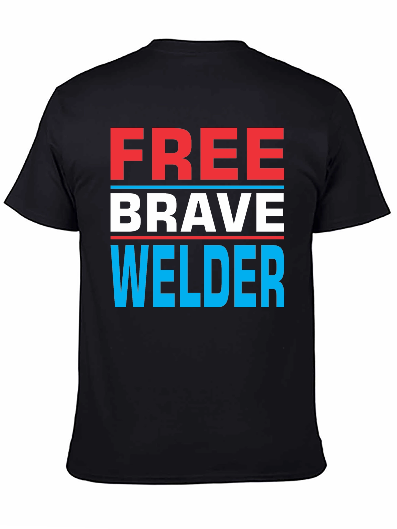 Black Free Brave Welder Graphic Tee - Black view 4