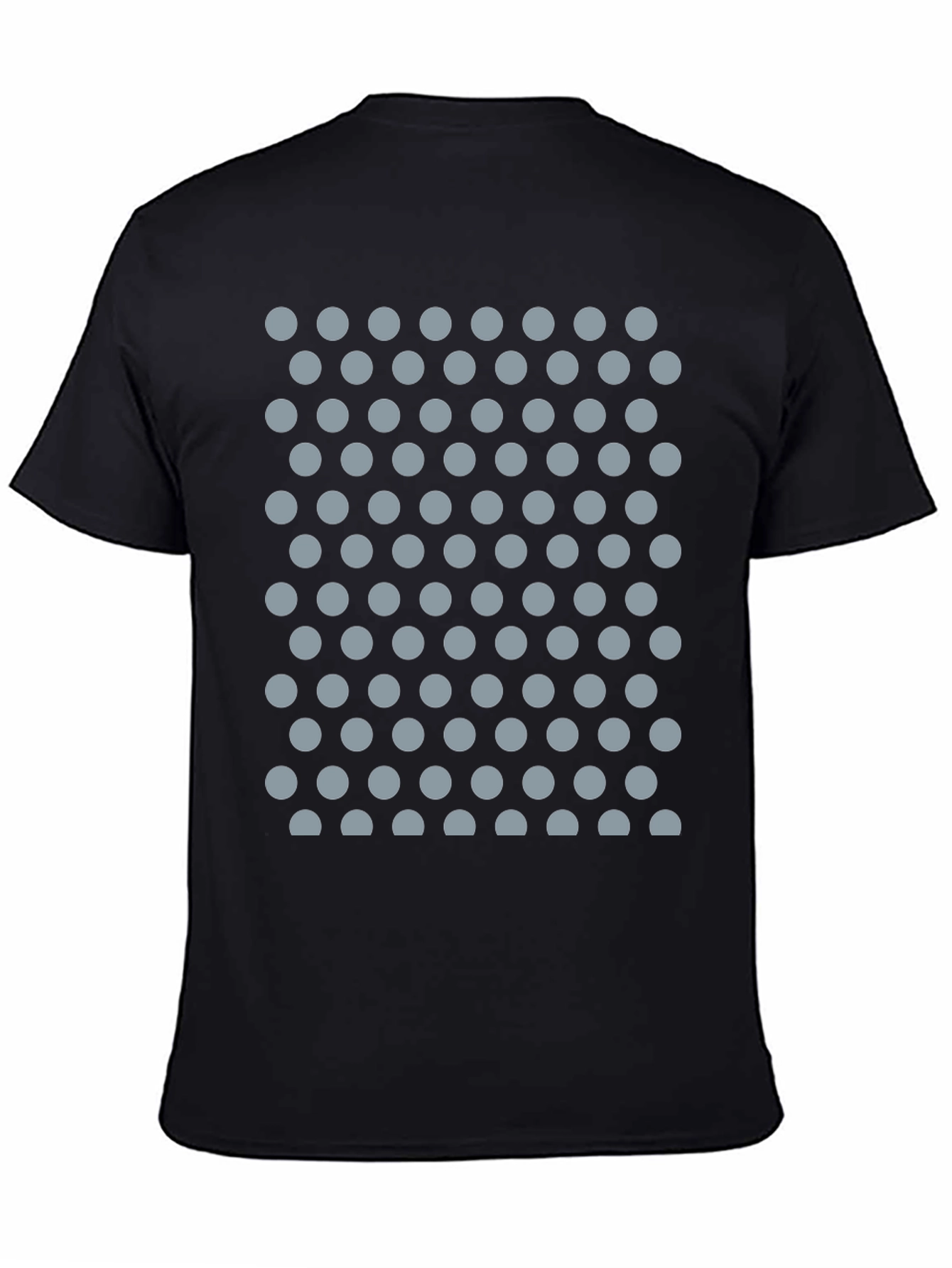 Black Black T-Shirt with Gray Polka Dot Pattern view 4