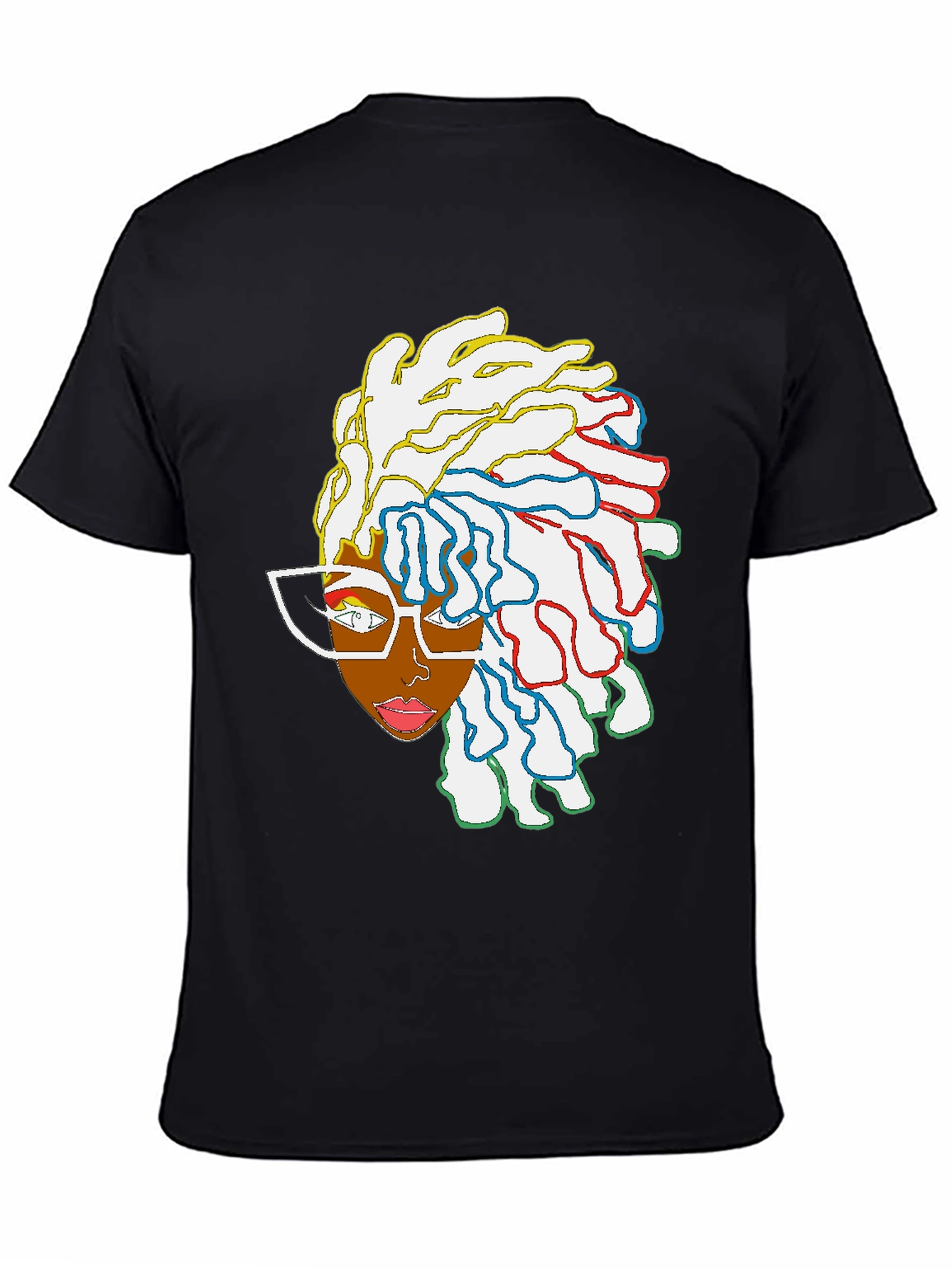 Black Cool Graphic Tee - Abstract Afro Art view 4
