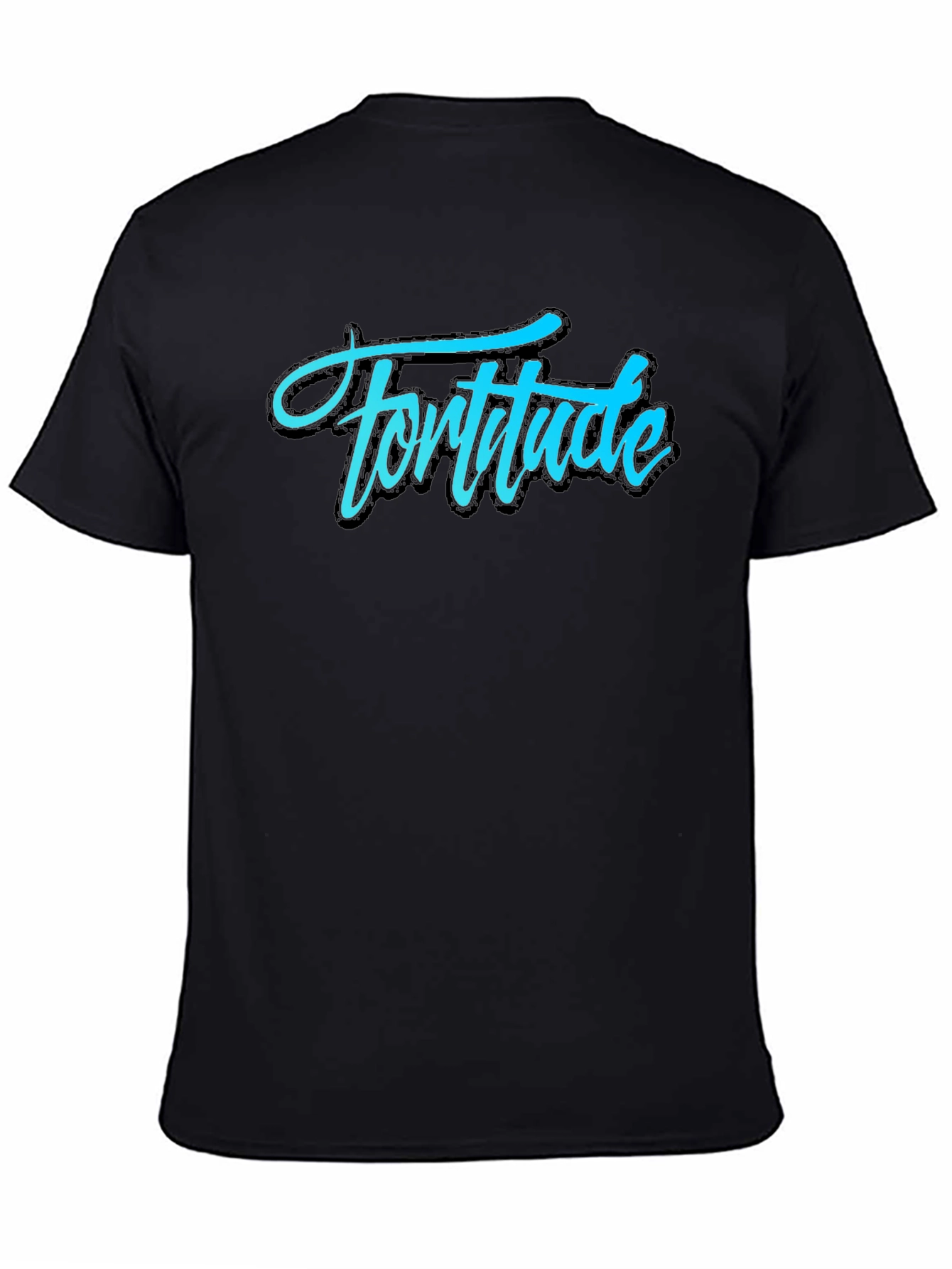 Black Fortitude Graphic Tee - Black Cotton T-Shirt view 4