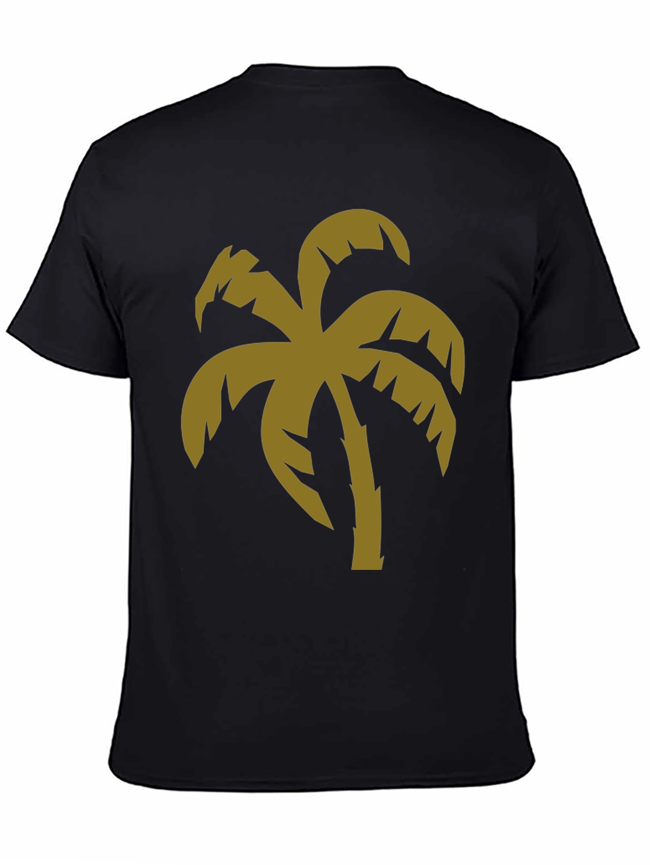 Black Tropical Palm Tree Graphic Black T-Shirt view 4