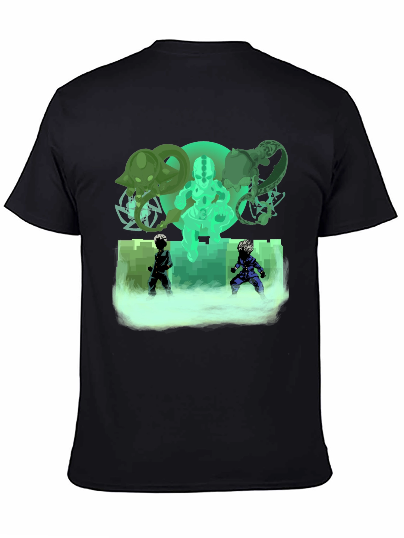 Black Anime Graphic Print Black T-Shirt view 4