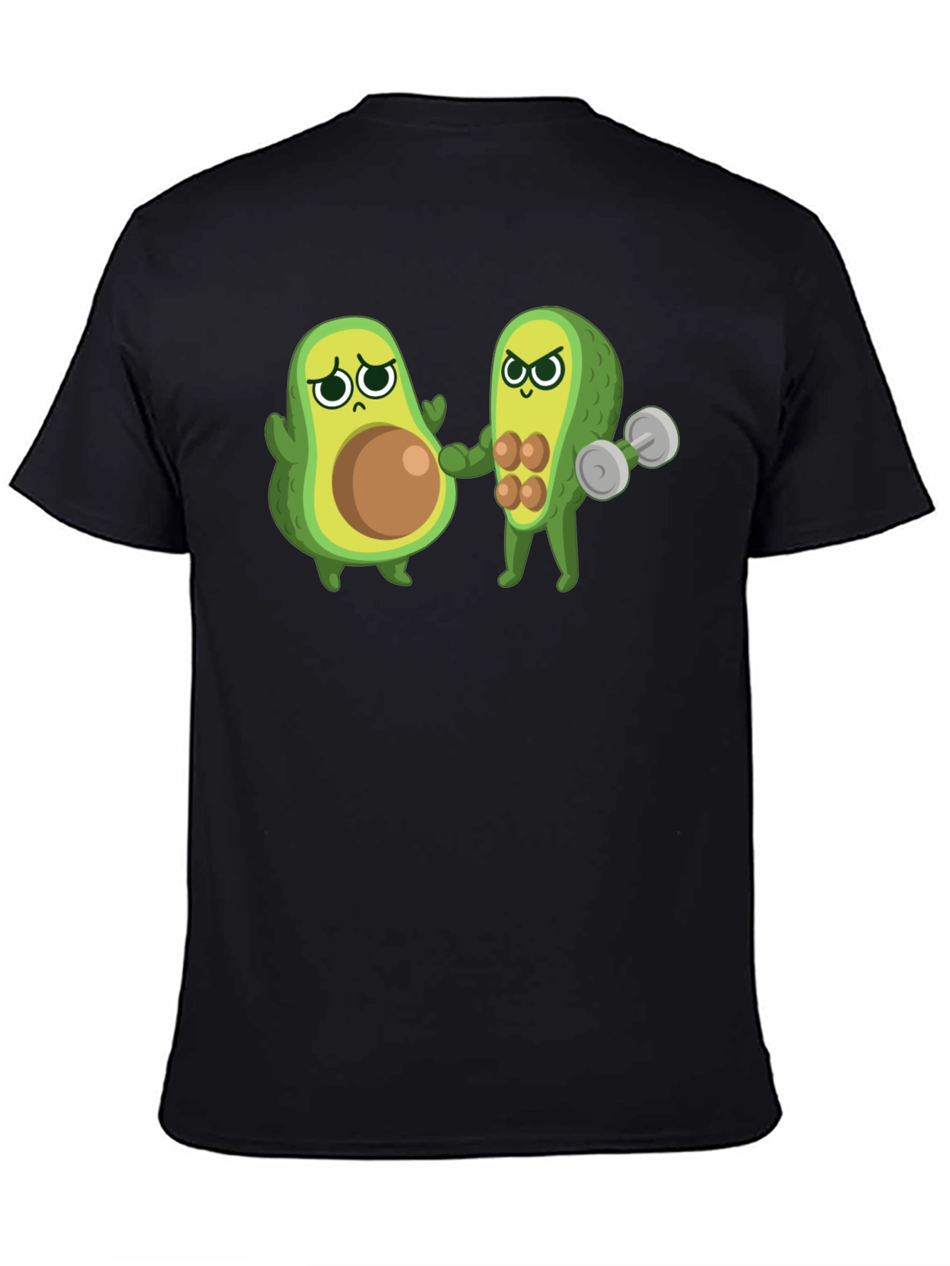 Black Funny Avocado Gym T-Shirt - Black view 4