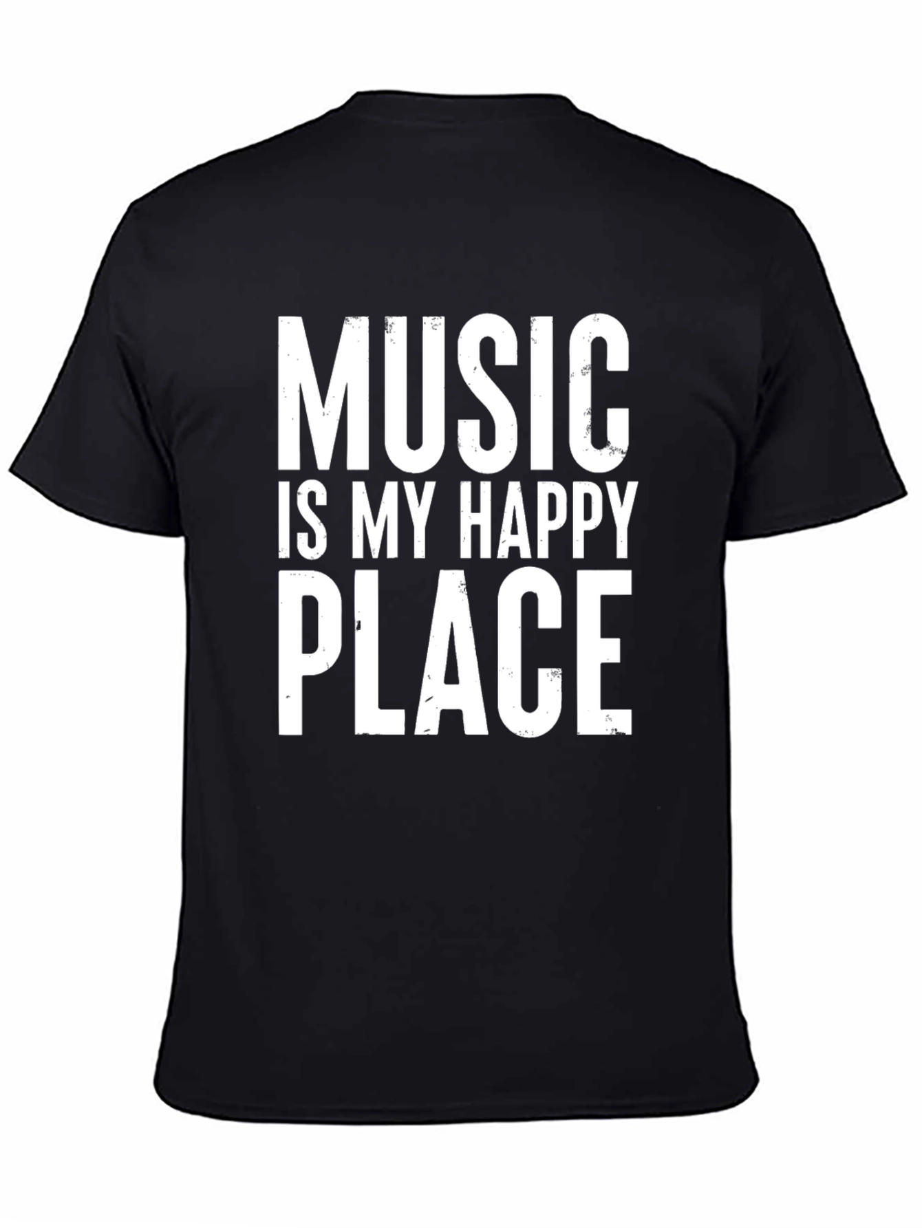 Black Music Is My Happy Place Black Graphic T-Shirt view 4