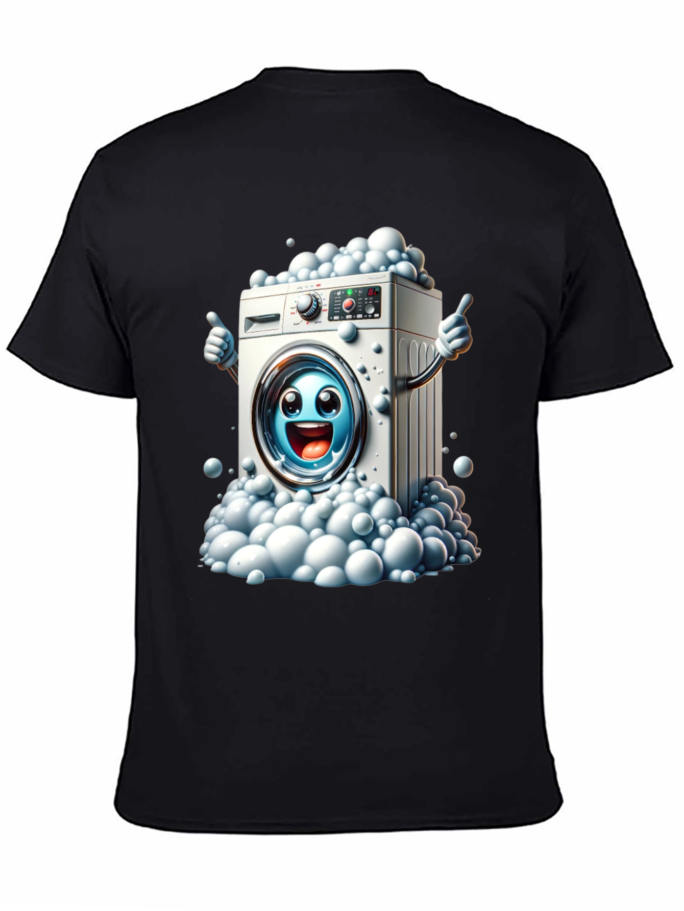 Black Funny Washing Machine Graphic Tee view 4