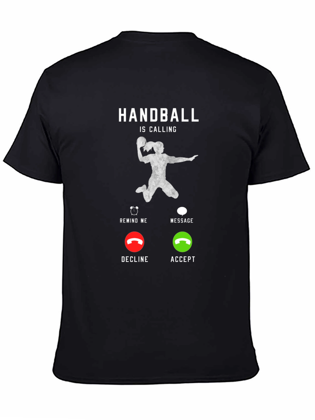 Black Handball is Calling T-Shirt - Funny Sport Design view 4