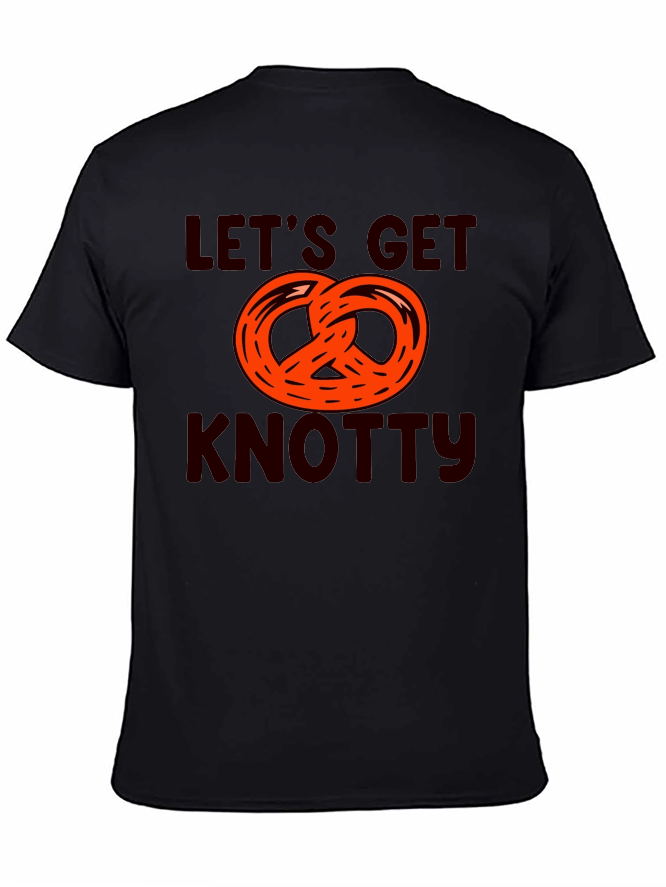 Black Let's Get Knotty Pretzel Graphic T-Shirt view 4