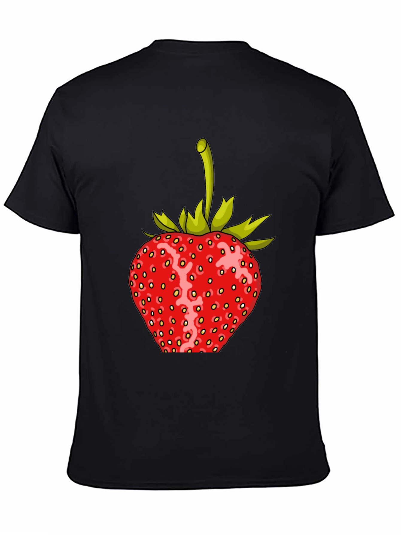 Black Strawberry Graphic Print T-Shirt view 4