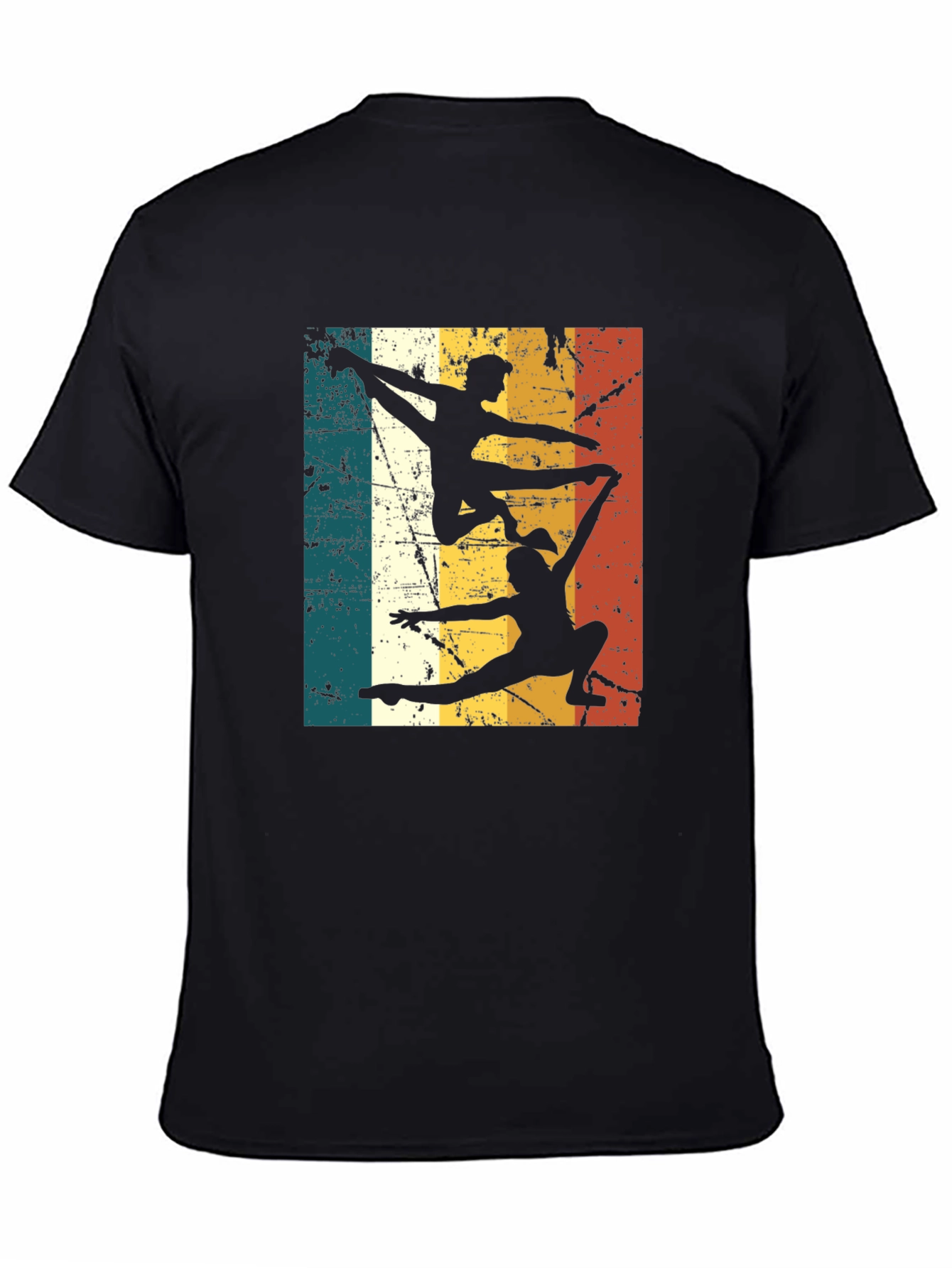Black Retro Gymnastics Silhouette T-Shirt view 4