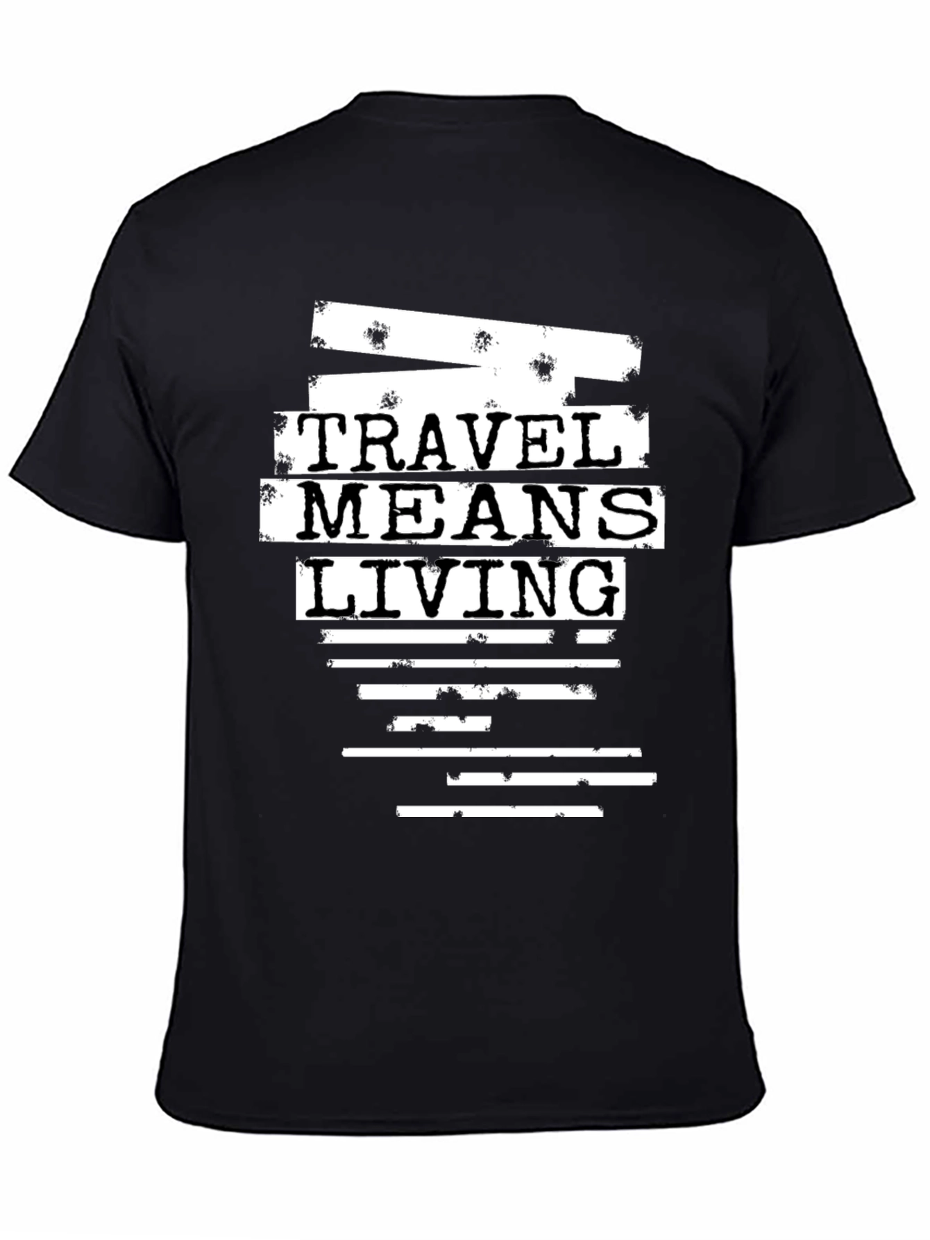 Black Travel Means Living Graphic T-Shirt view 4