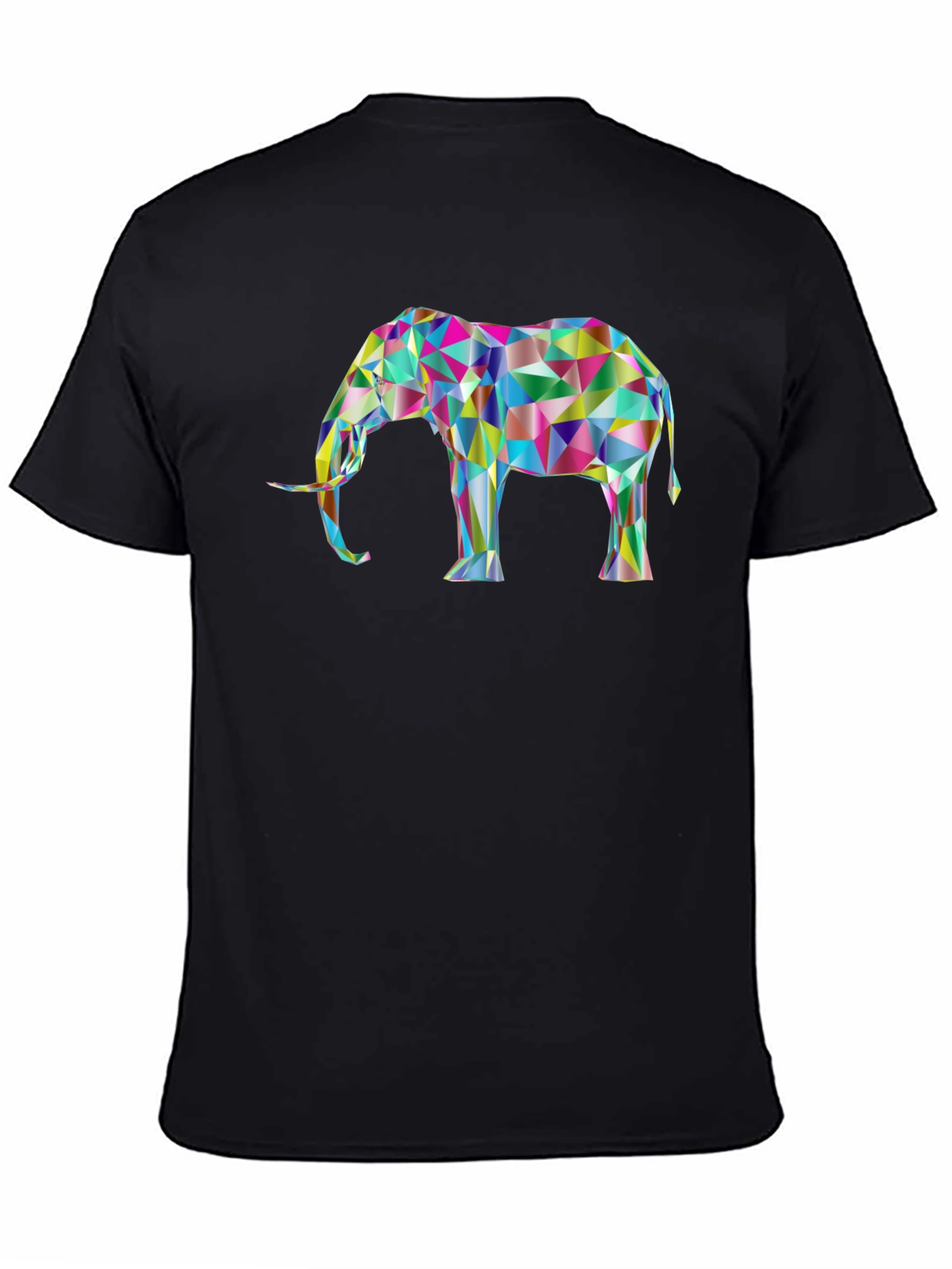 Black Geometric Elephant Graphic Tee - Unique Design! view 4