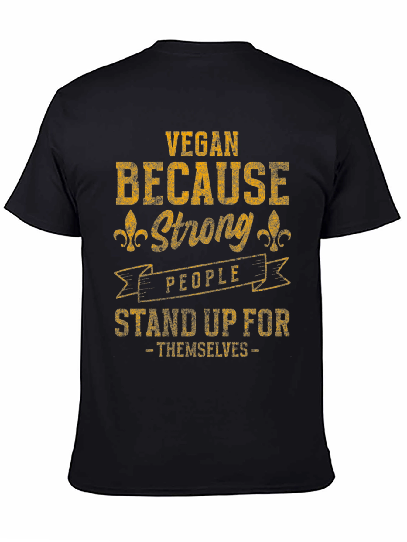 Black Vegan Strong People T-Shirt view 4
