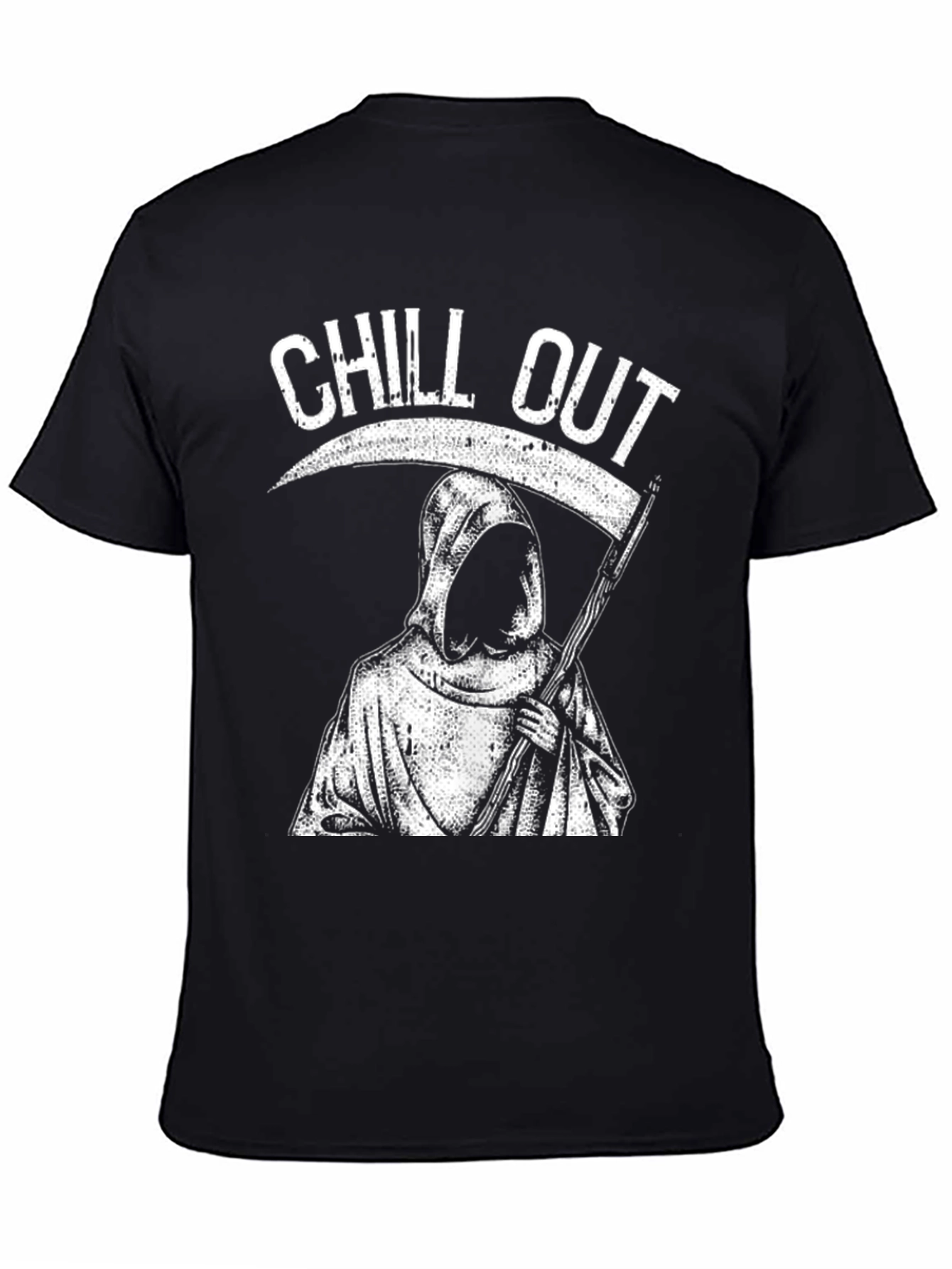 Black Chill Out Grim Reaper T-Shirt - Black view 4