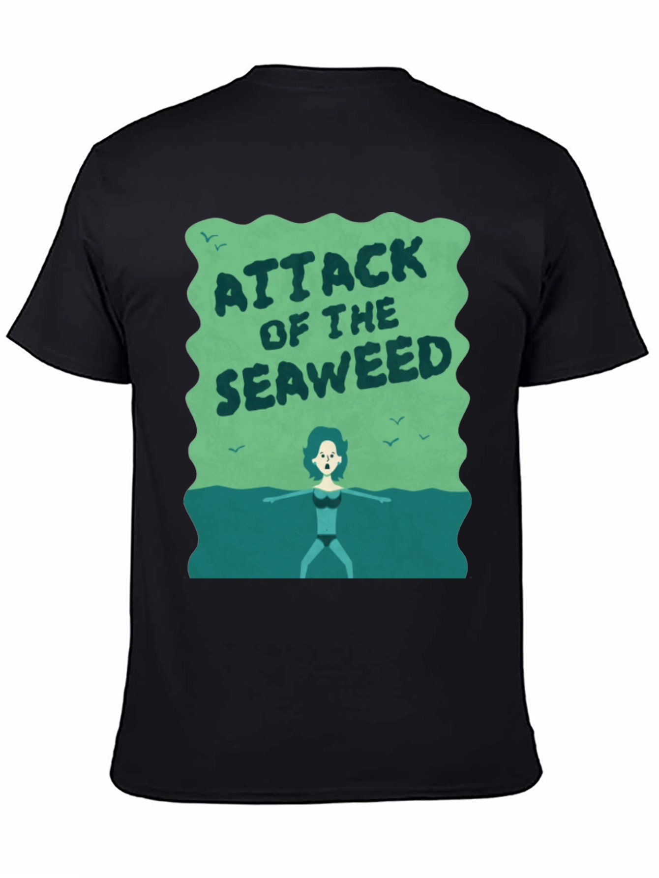 Black Attack of the Seaweed Graphic T-Shirt view 4