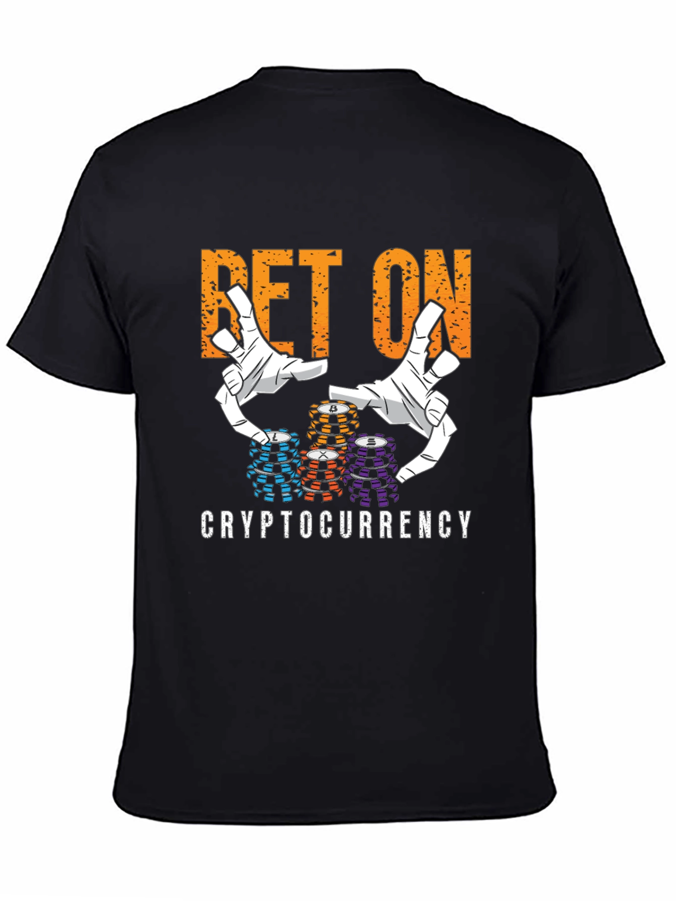 Black Bet On Cryptocurrency T-Shirt view 4