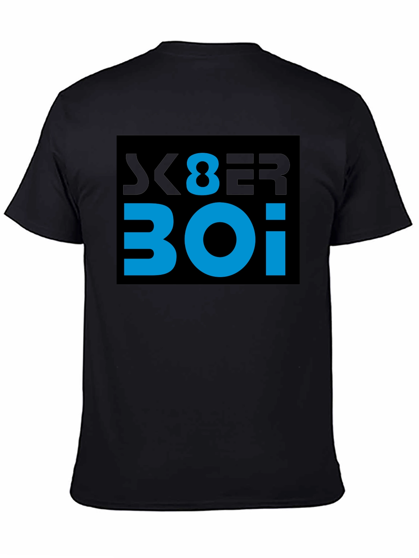 Black Cyber Boi Graphic Tee - Black Cotton T-Shirt view 4