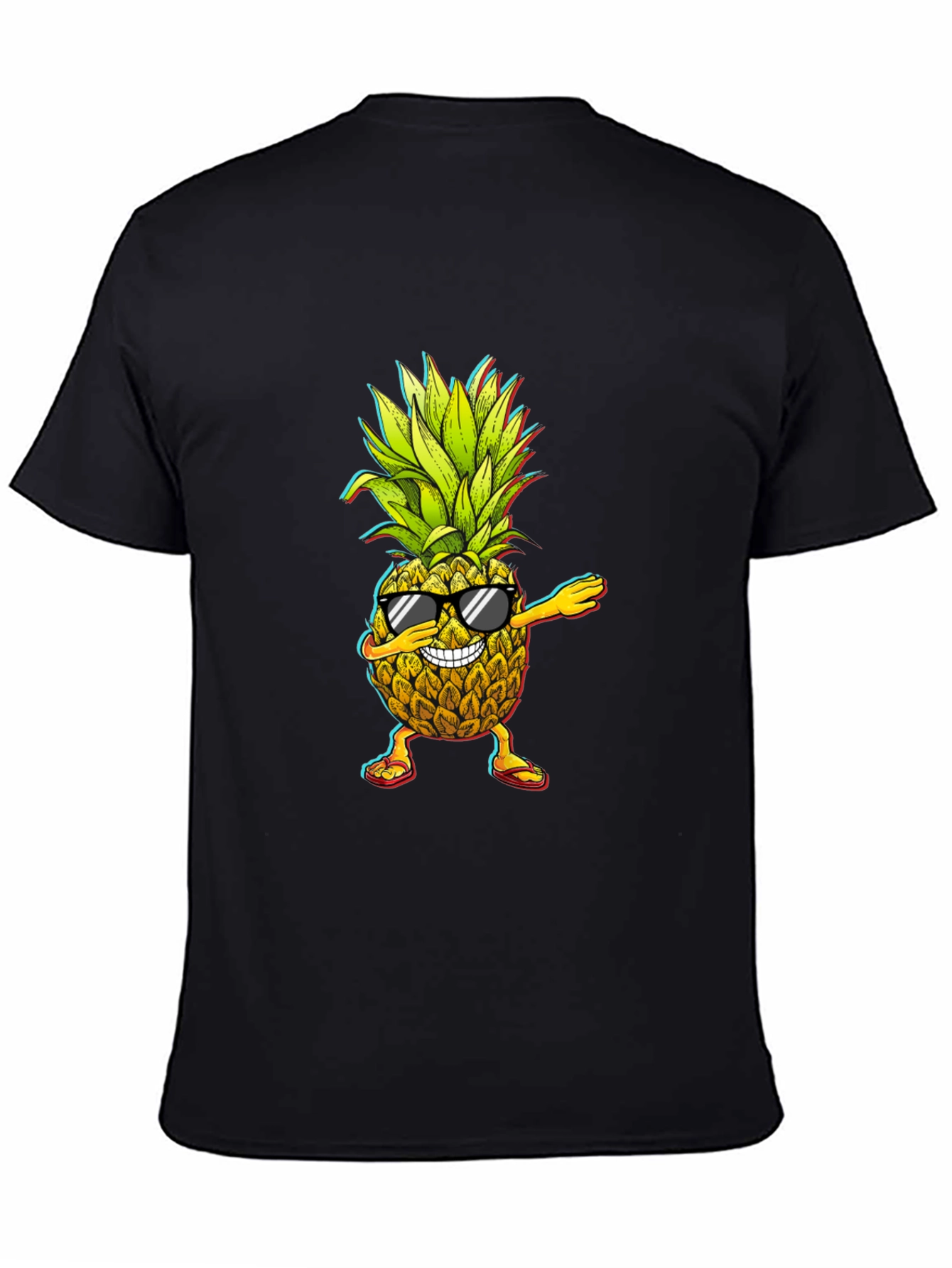Black Dabbing Pineapple Graphic Tee - Cool Fruit Design! view 4