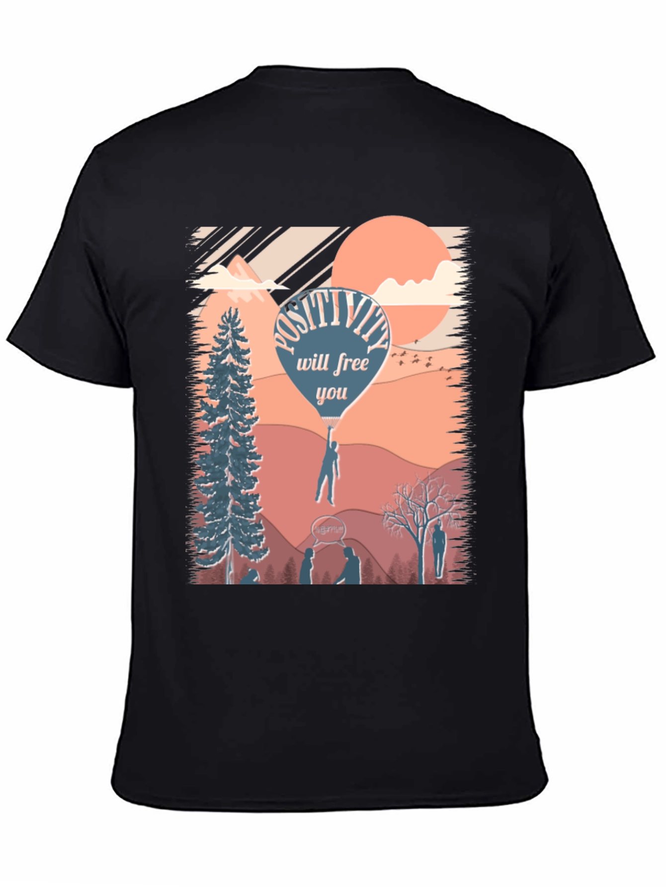 Black Positivity T-Shirt - Inspirational Design view 4