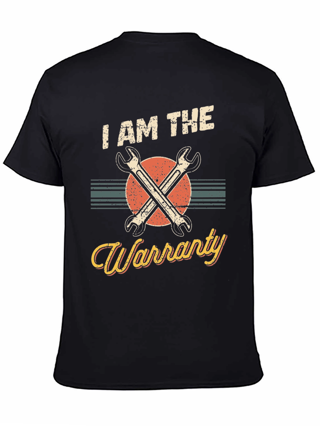 Black I AM THE Warranty Mechanic Graphic T-Shirt view 4