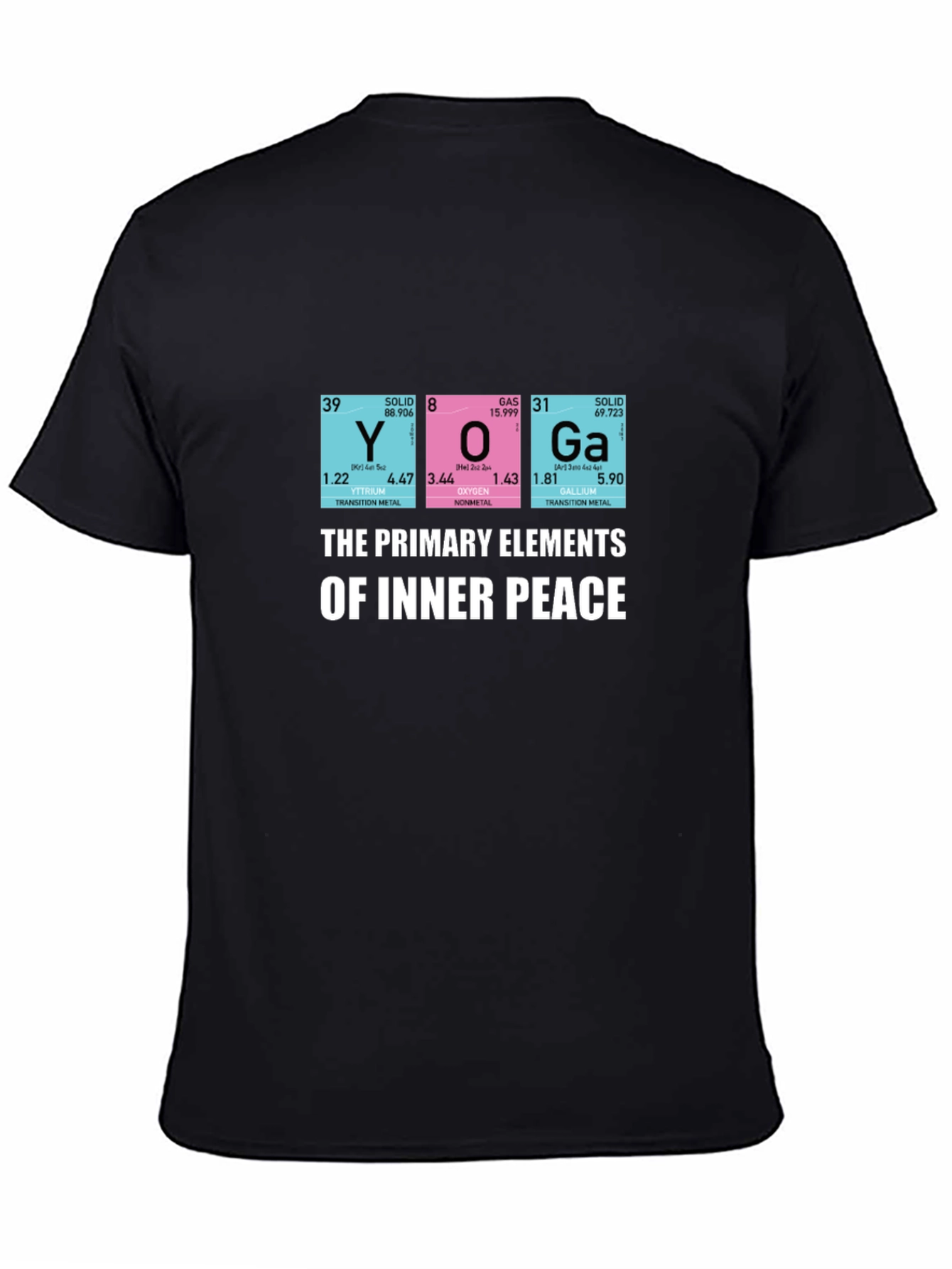 Black Yoga Elements T-Shirt: Inner Peace Design view 4