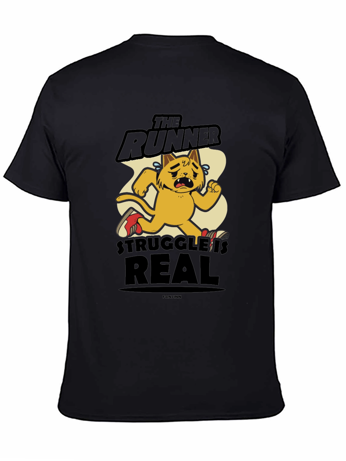 Black The Runner: Struggle is Real Tee view 4