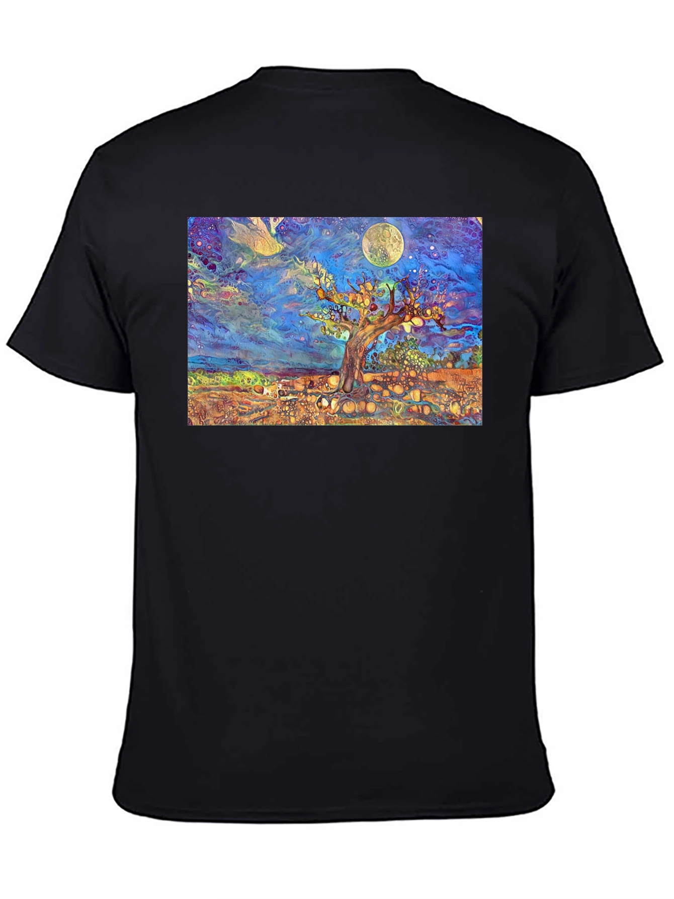 Black Psychedelic Tree of Life Graphic Tee view 4