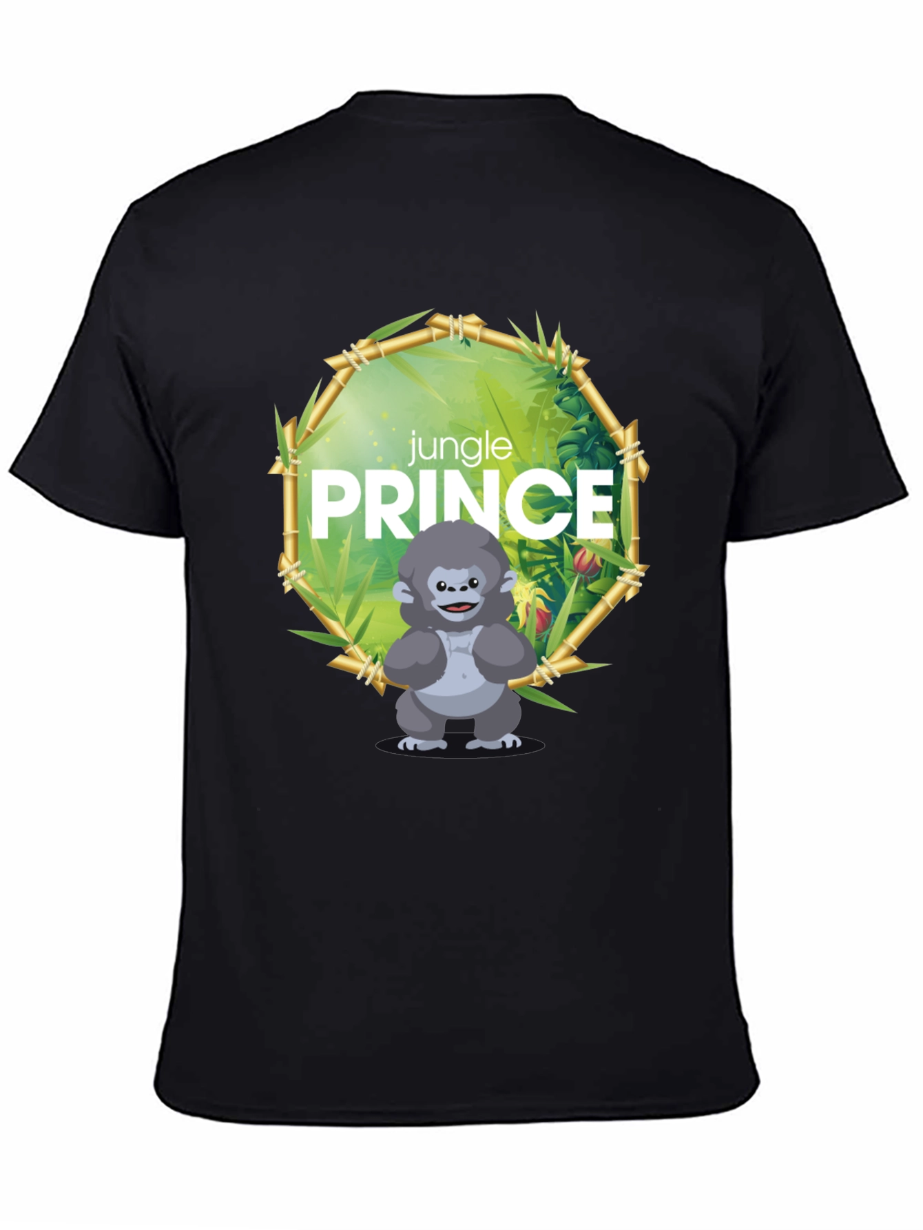 Black Jungle Prince Gorilla Graphic Tee view 4