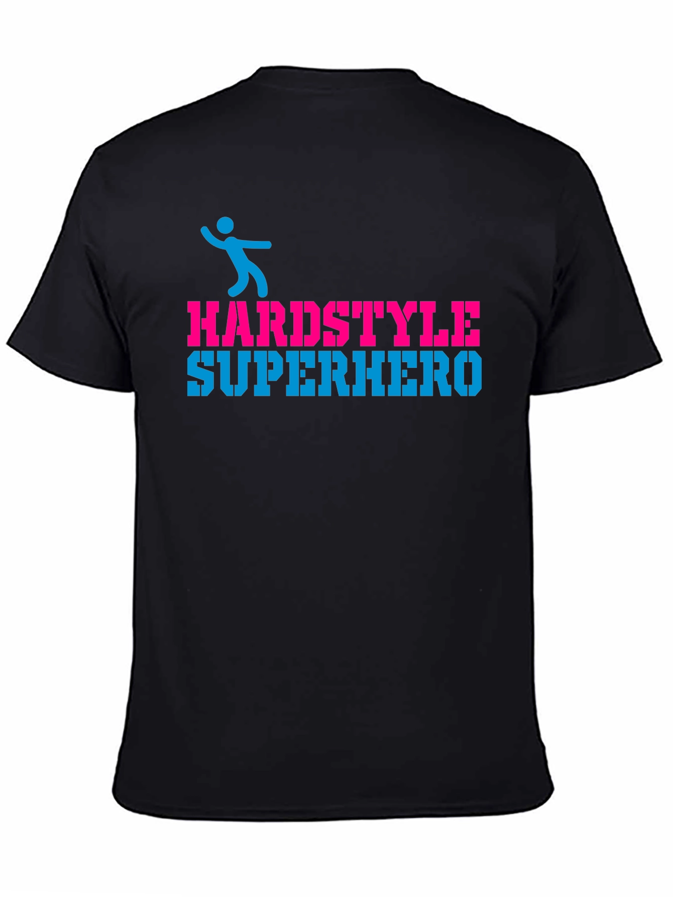 Black Hardstyle Superhero Black Graphic T-Shirt view 4