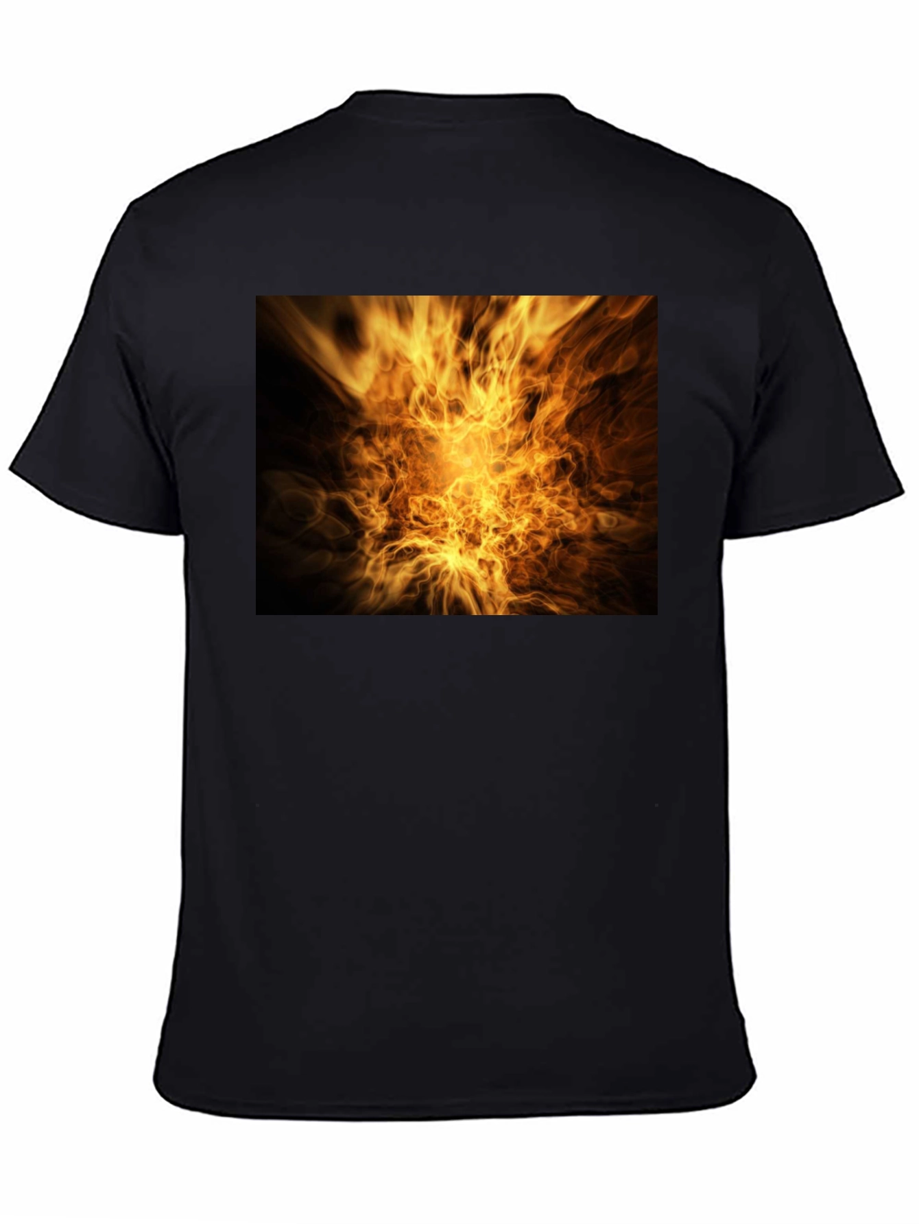 Black Fiery Vortex Graphic Tee - Bold Black T-Shirt view 4