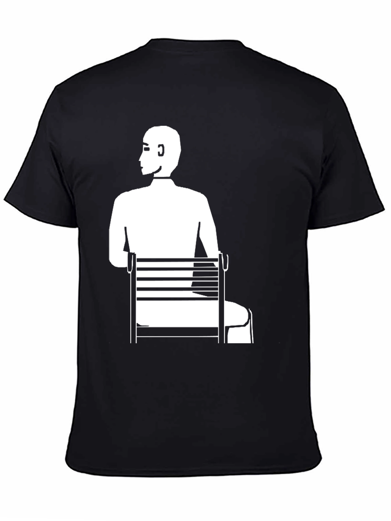 Black Man Sitting T-Shirt - Unique Graphic Tee view 4