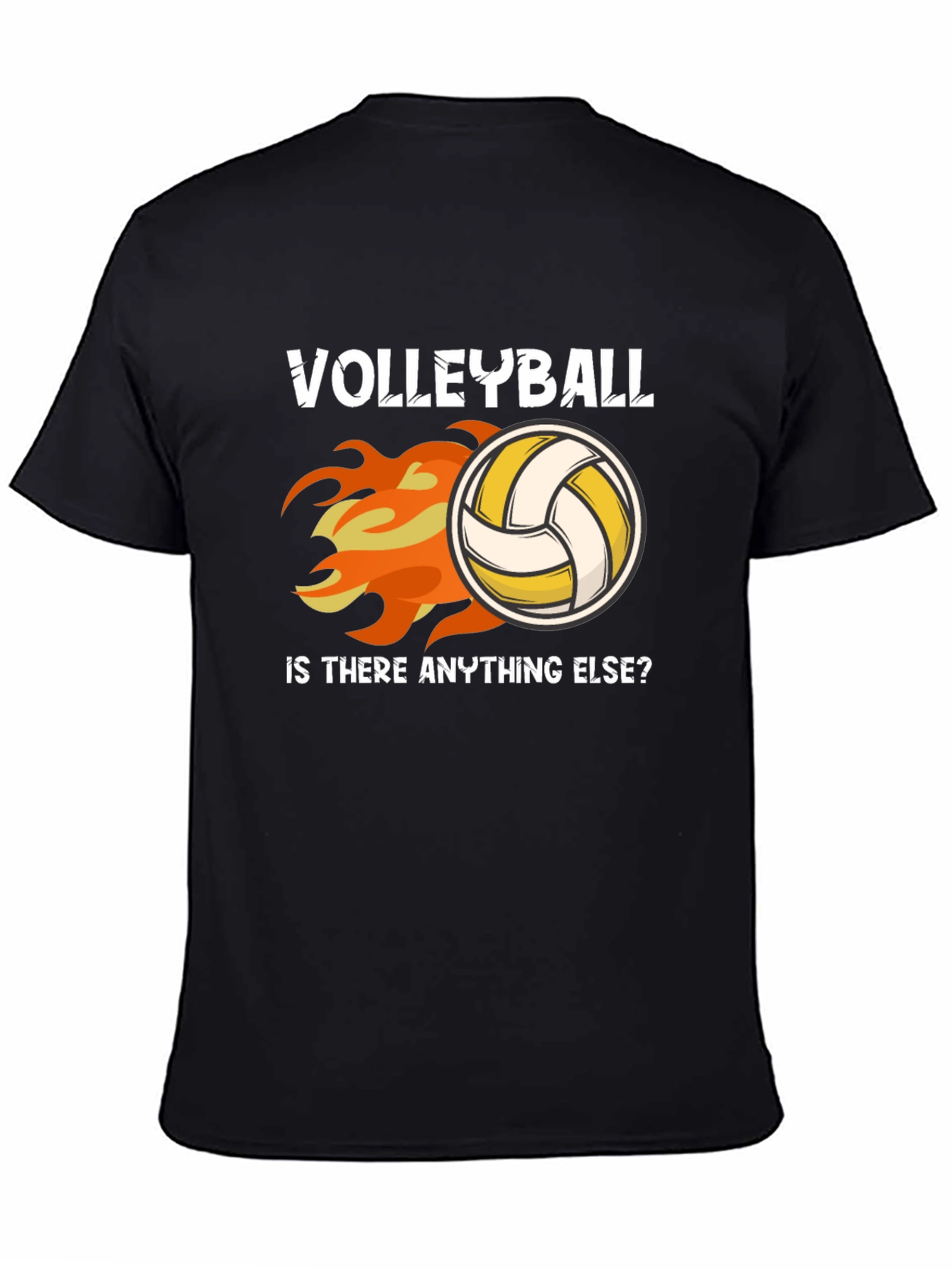 Black Volleyball Flames Graphic T-Shirt view 4