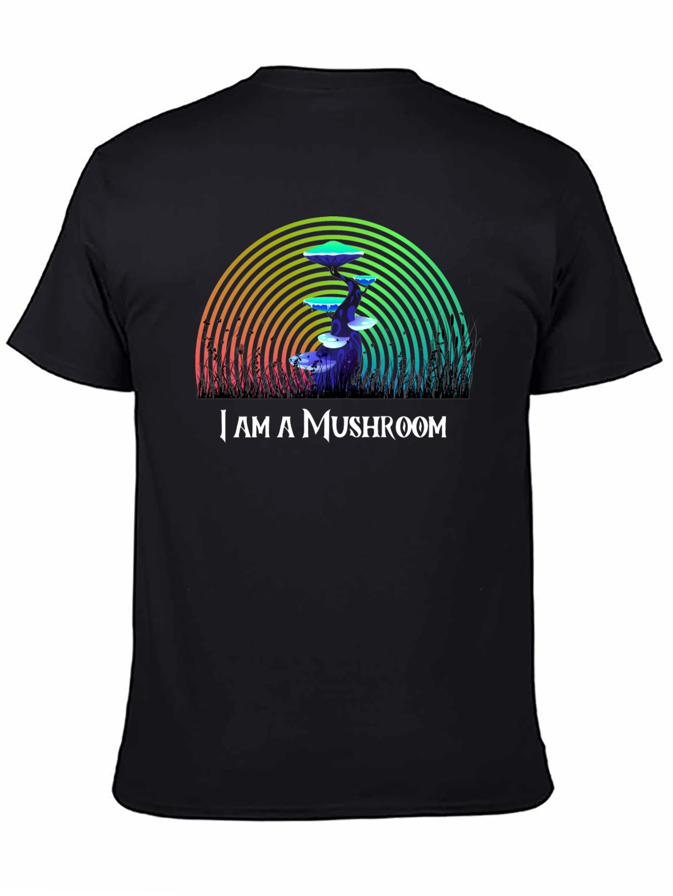 Black I am A Mushroom Graphic T-Shirt view 4