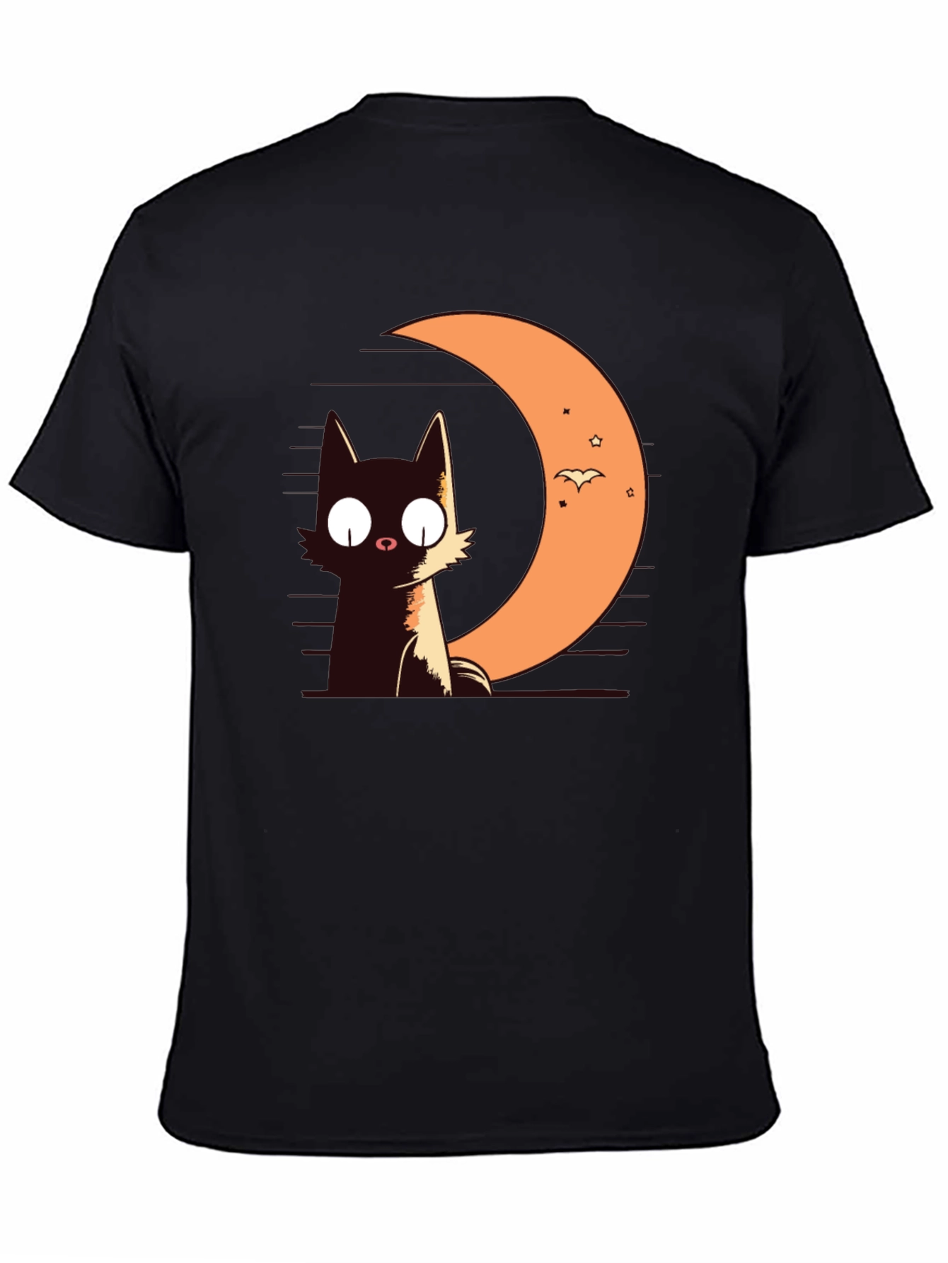 Black Cat Moon Graphic Tee - 4