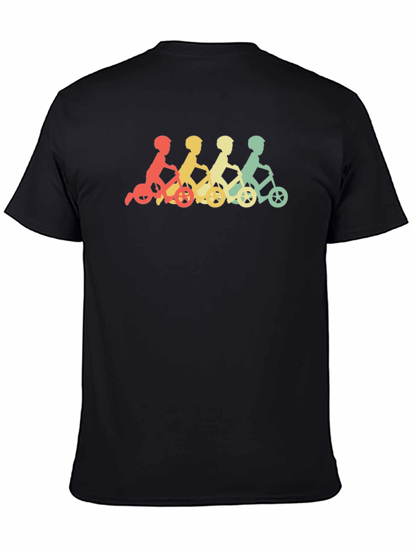 Black Retro Kids on Tricycles Graphic Tee view 4