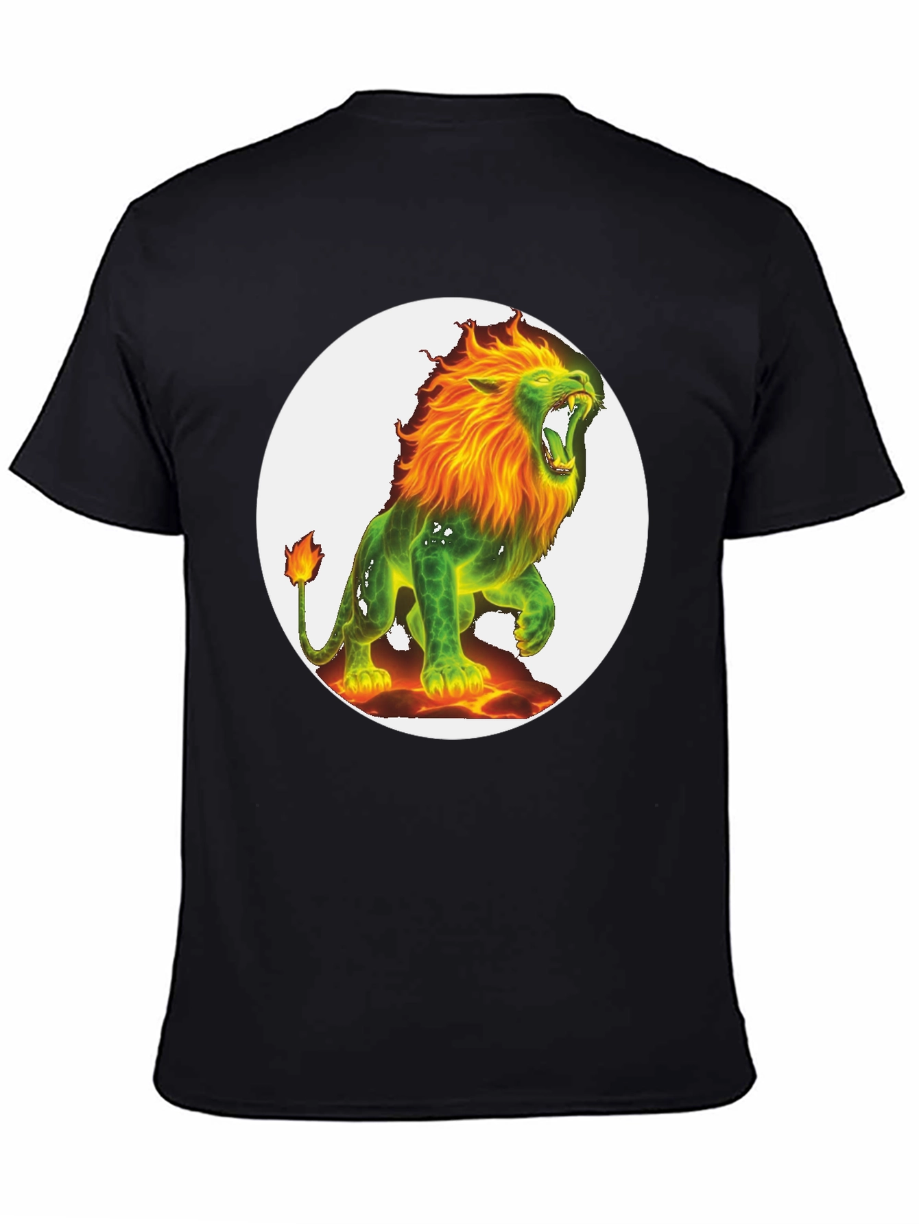 Black Fiery Lion Graphic Tee - Bold & Unique Design view 4