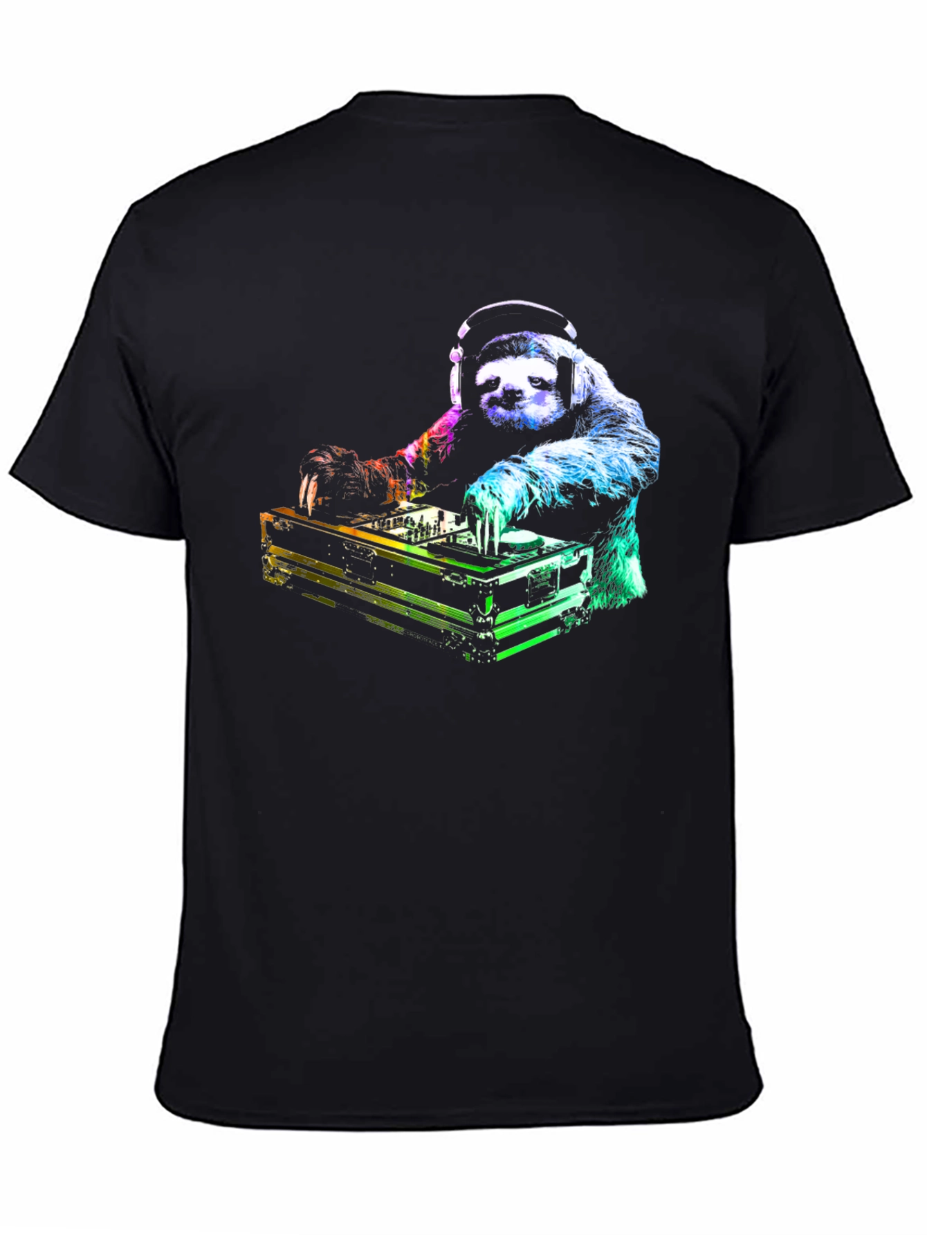 Black DJ Sloth Graphic Tee - Black view 4