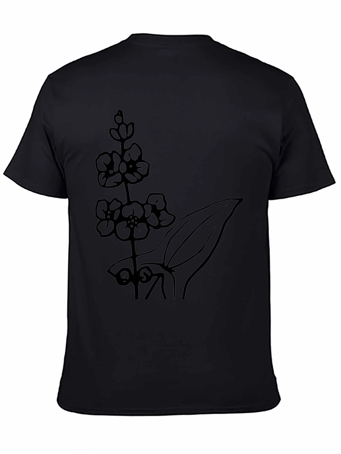 Black Floral Graphic Black T-Shirt view 4