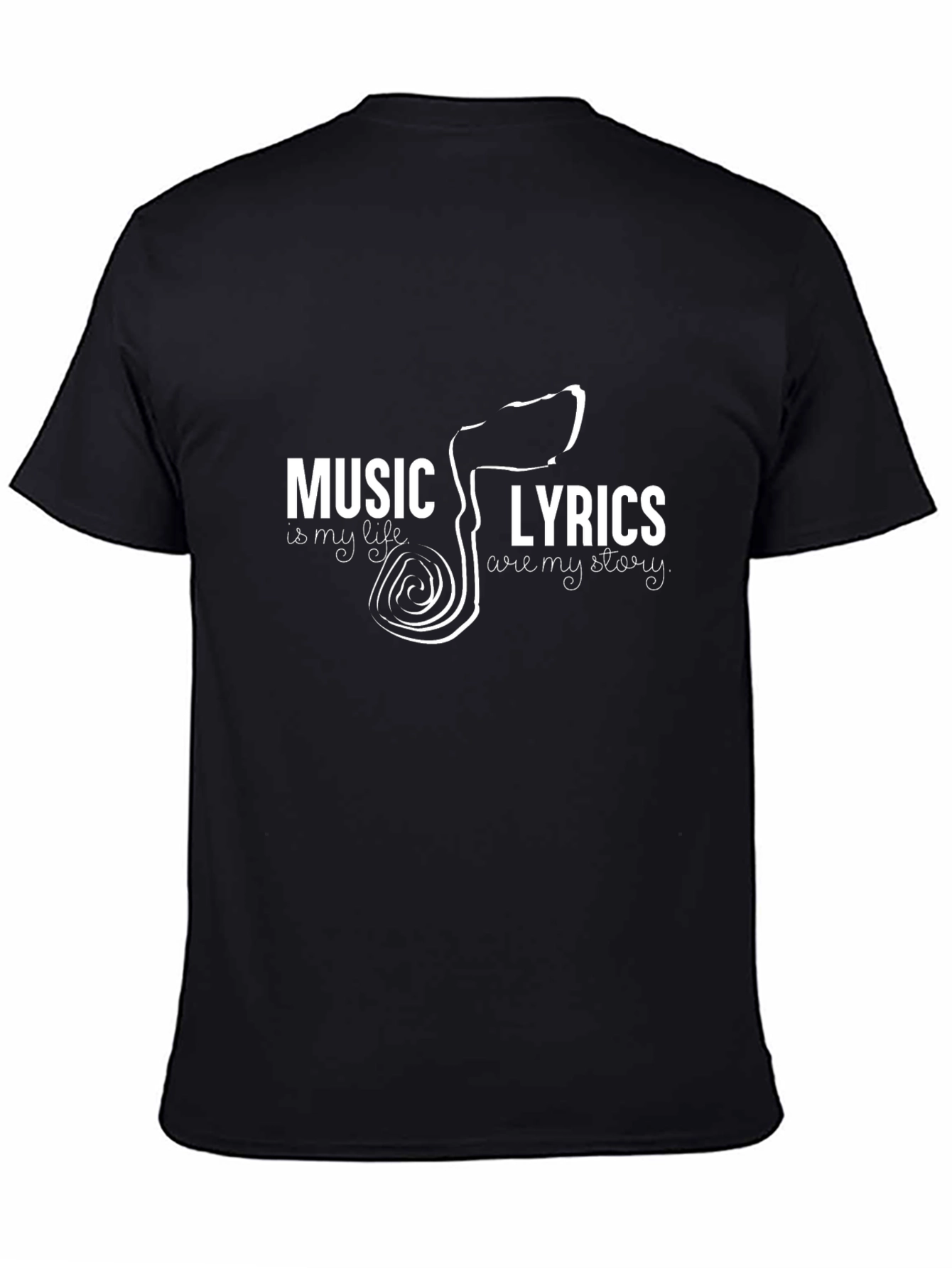 Black Music Lyrics T-Shirt -  Musician's Tee view 4
