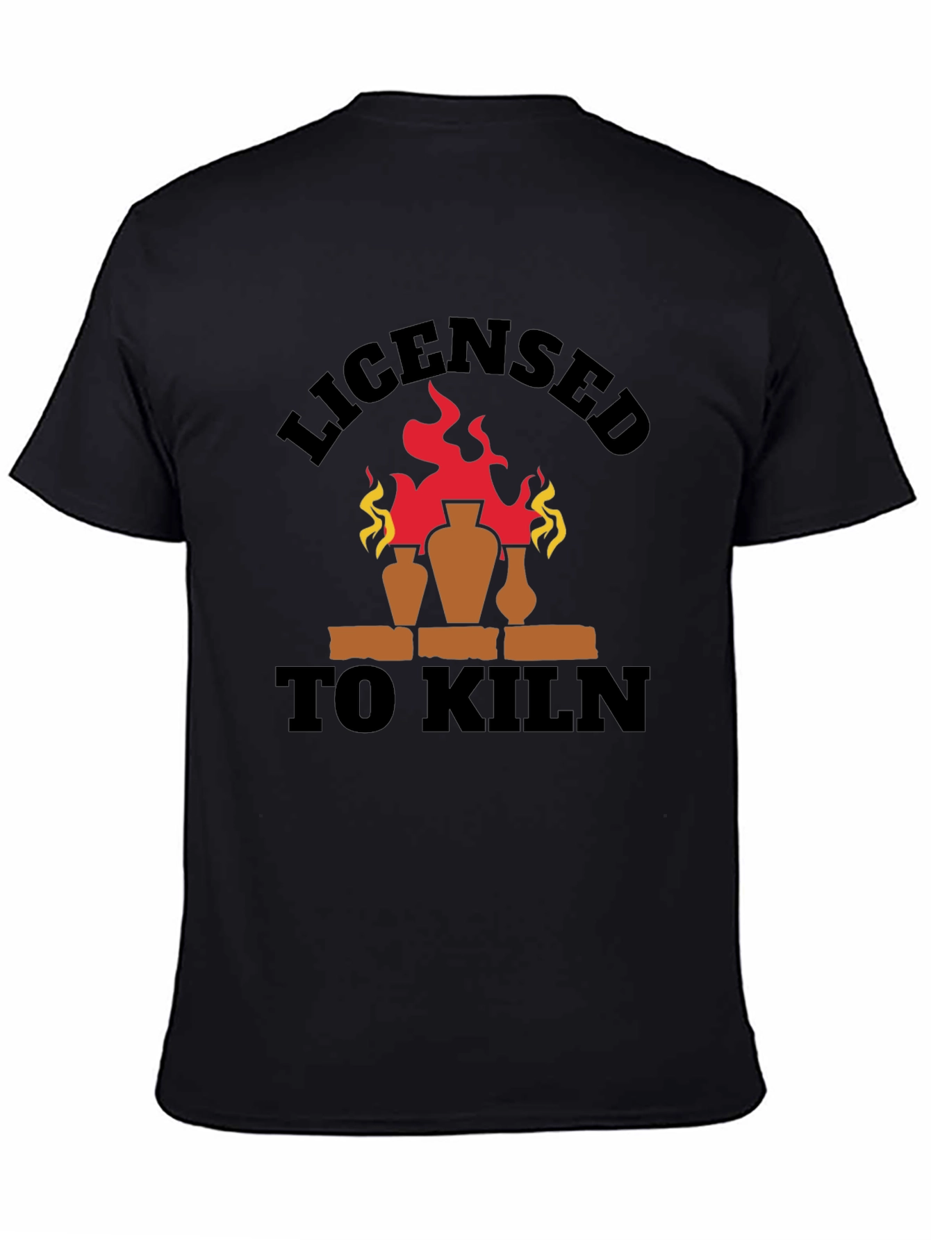 Black Licensed To Kiln Funny Pottery T-Shirt view 4