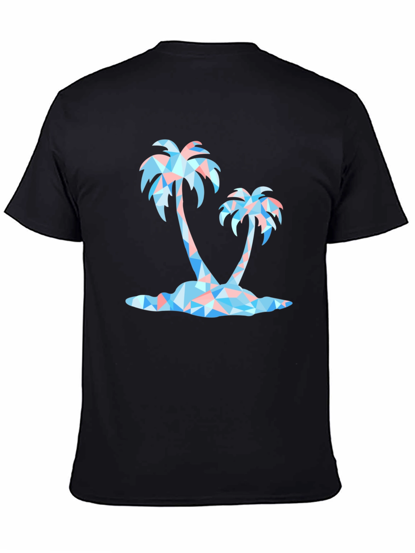 Black Geometric Palm Tree Black Graphic Tee view 4