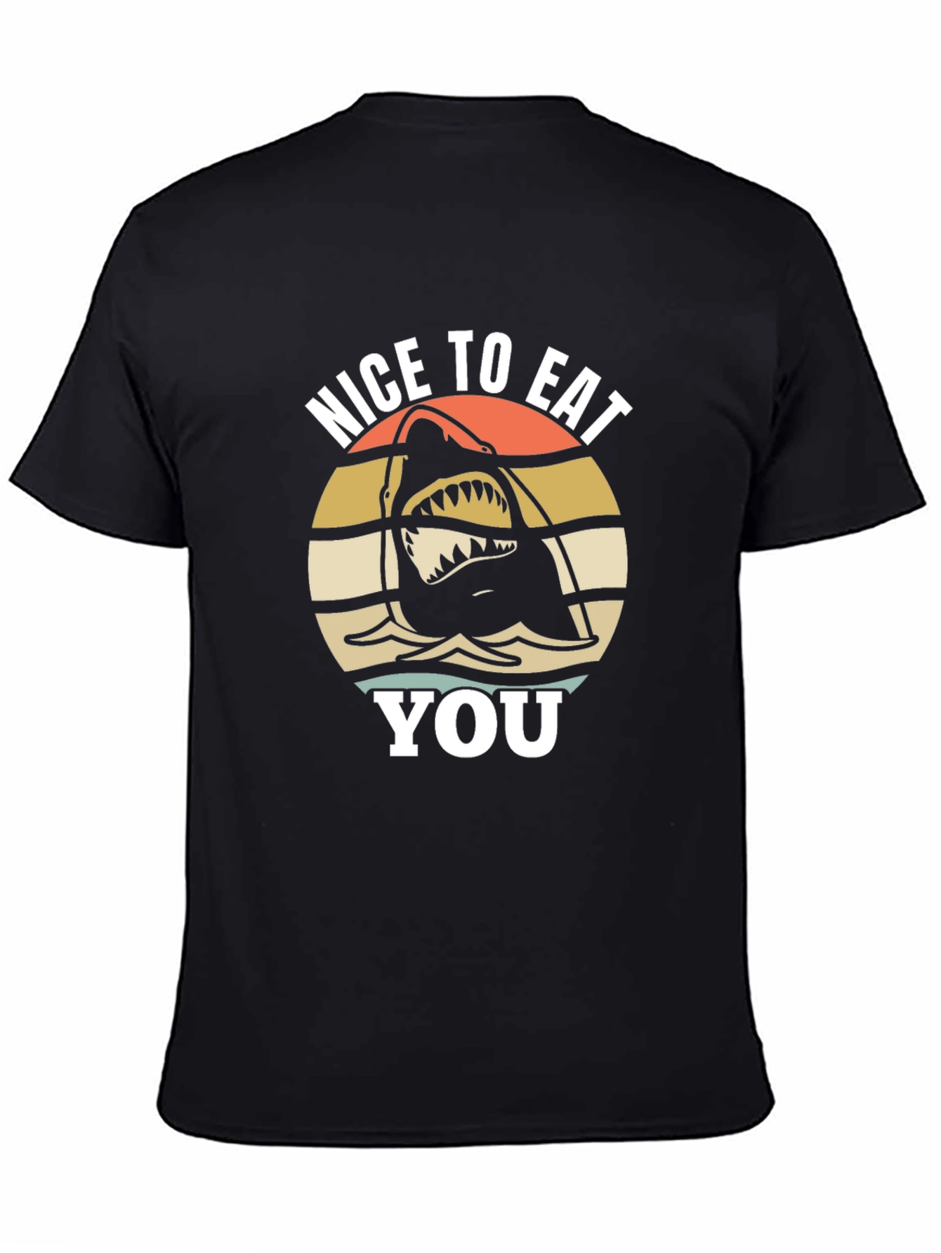 Black Nice to Eat You Shark Graphic Tee view 4