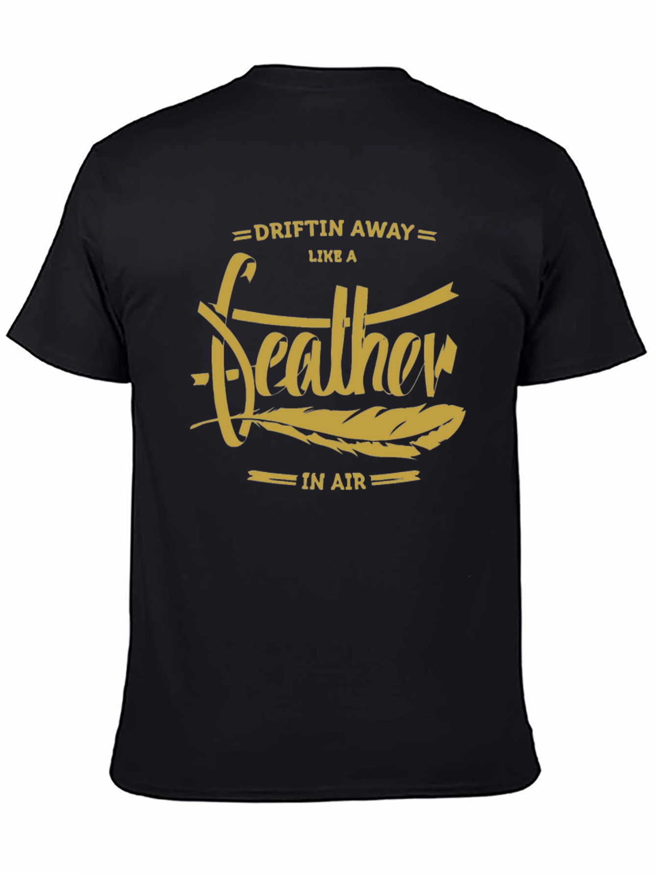 Black Driftin' Away Feather Graphic T-Shirt view 4