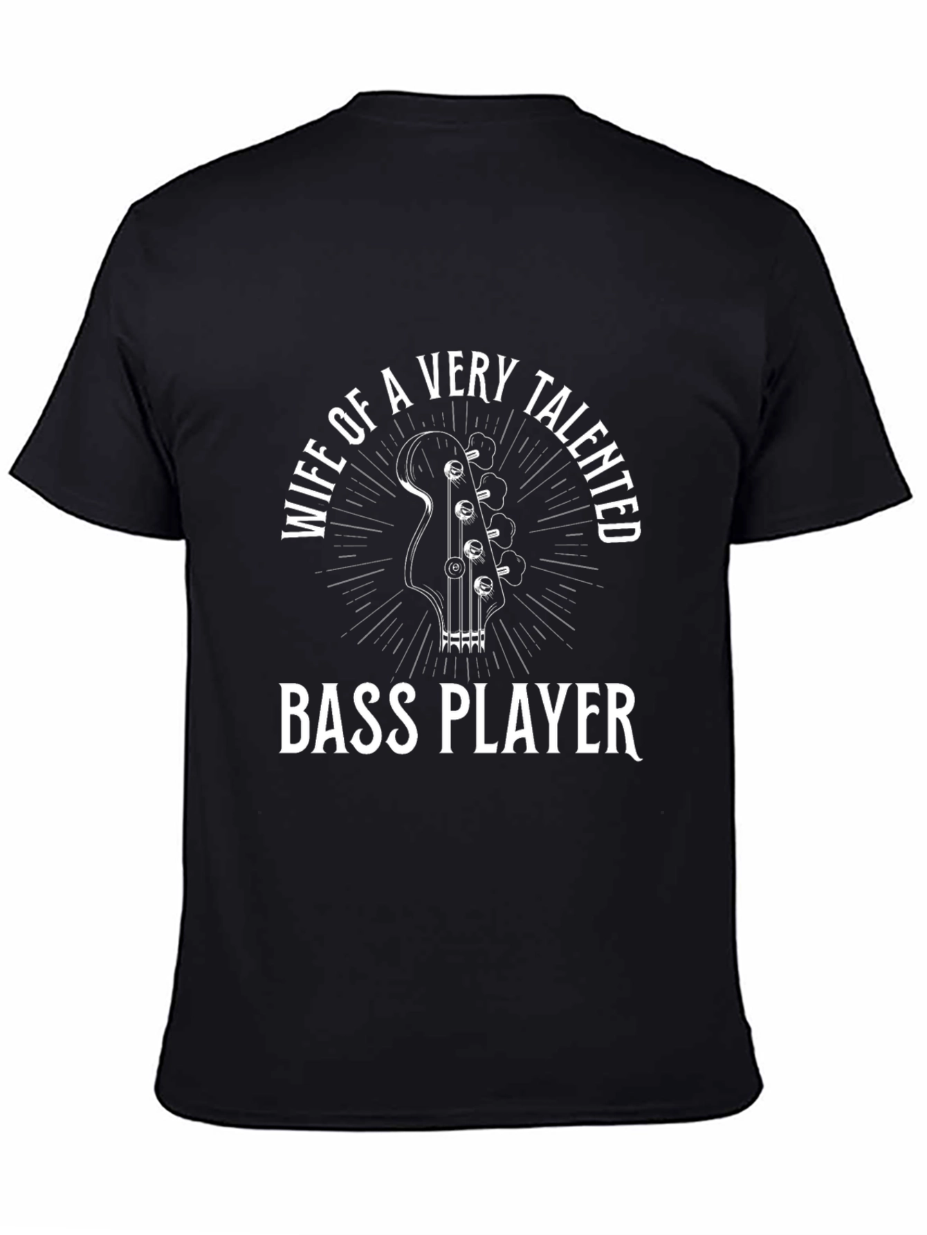 Black Wife of a Talented Bass Player T-Shirt - Musician Tee view 4