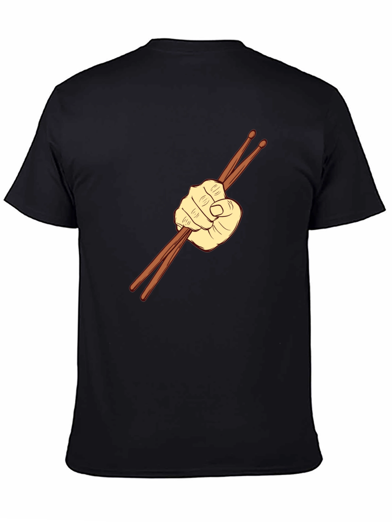 Black Drummer's Fist Graphic Tee - Black Cotton Comfort view 4