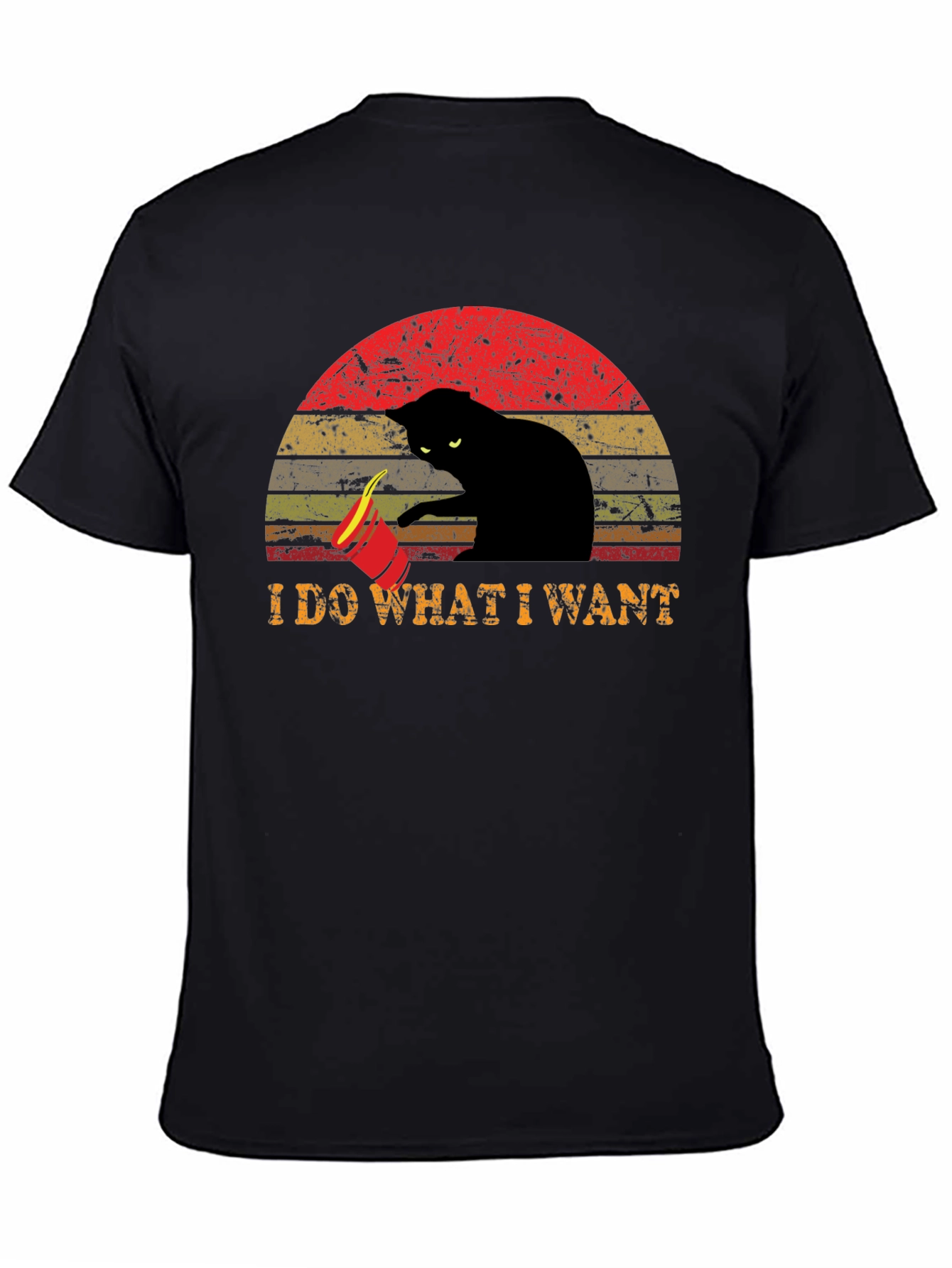 Black I Do What I Want Cat T-Shirt view 4