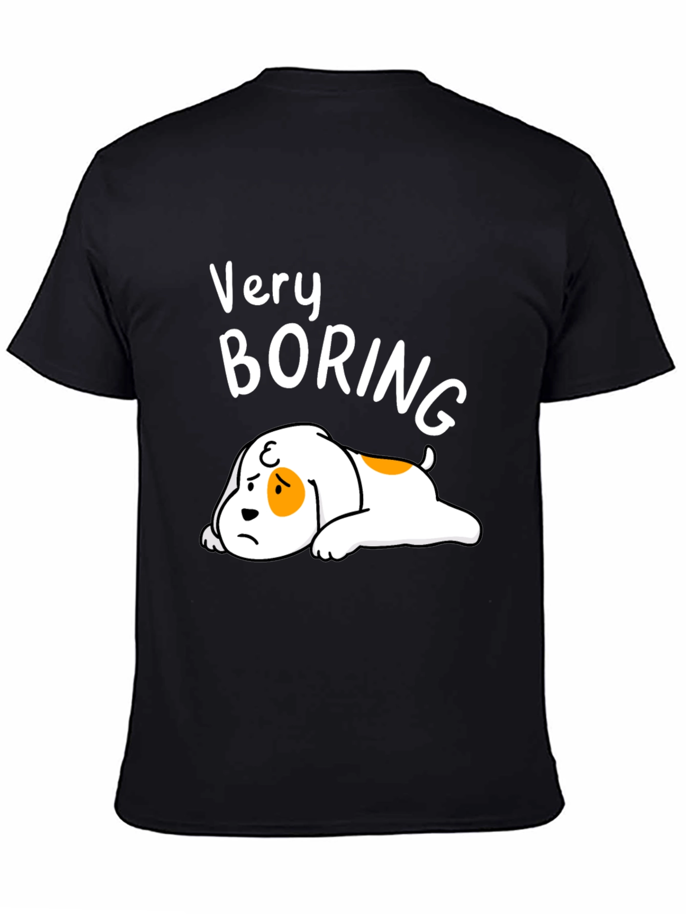 Black Funny Very Boring Dog Graphic Tee view 4