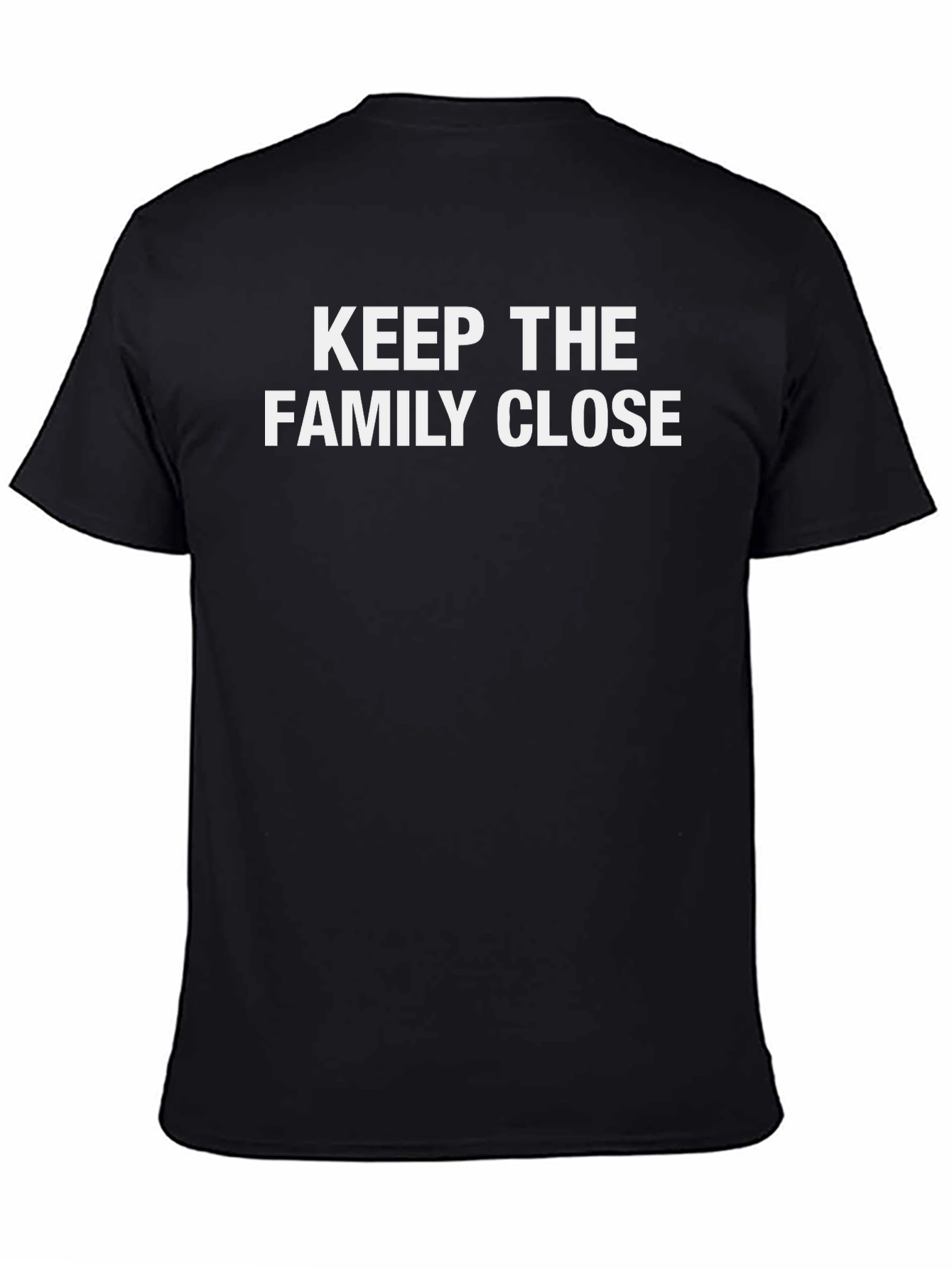 Black Keep the Family Close Black Graphic T-Shirt view 4